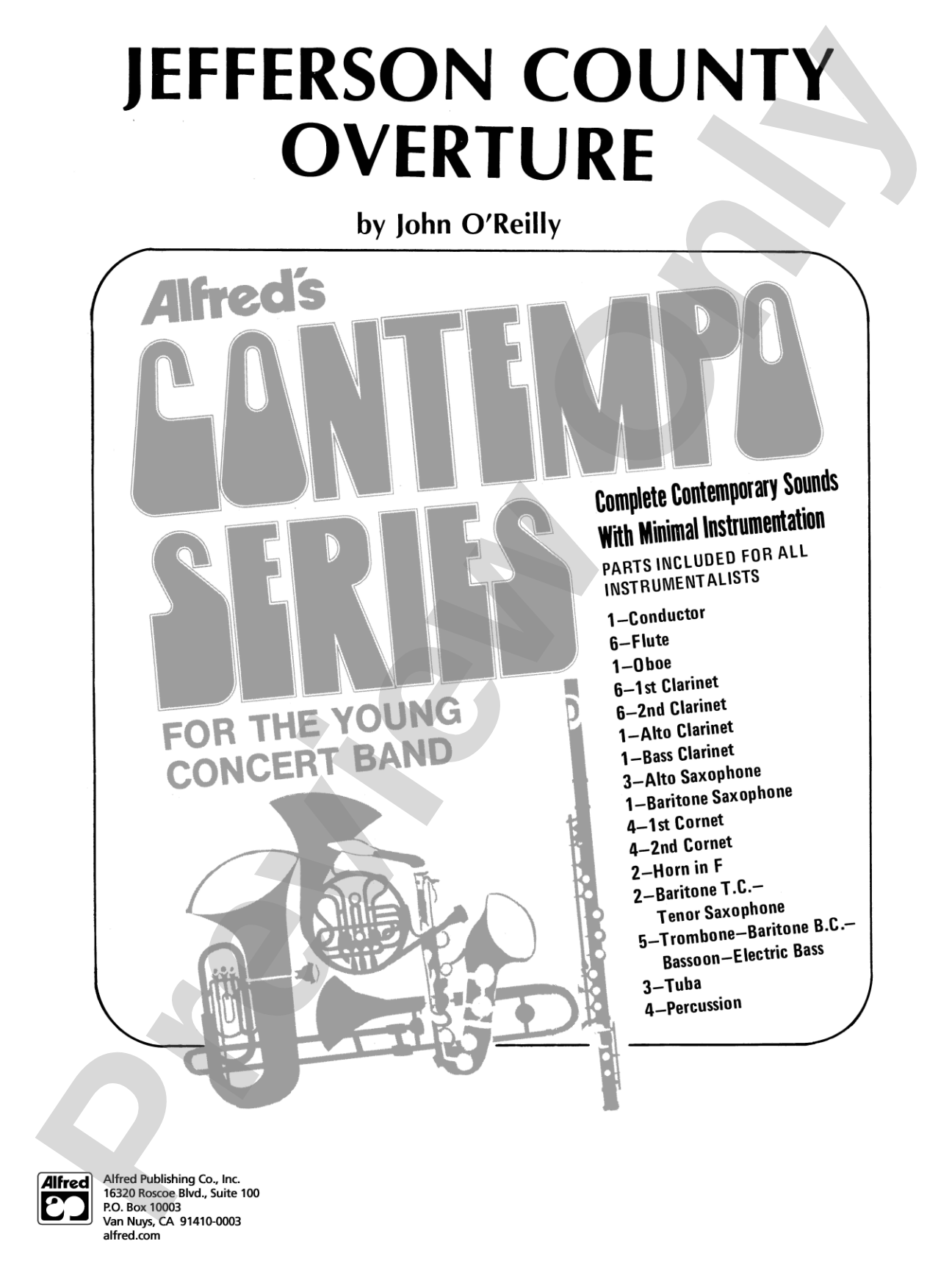 Jefferson County Overture: Concert Band Conductor Score & Parts
