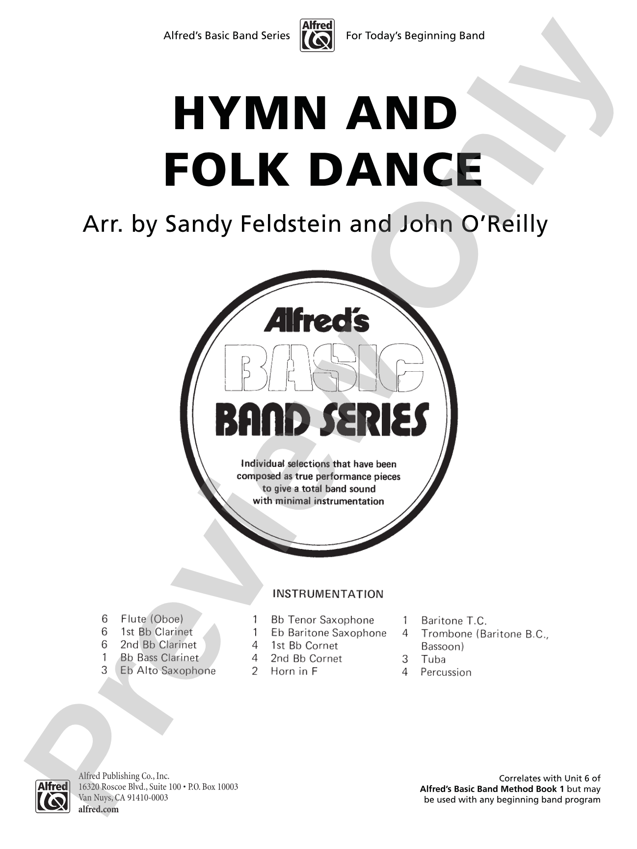 Hymn and Folk Dance: Concert Band Conductor Score & Parts
