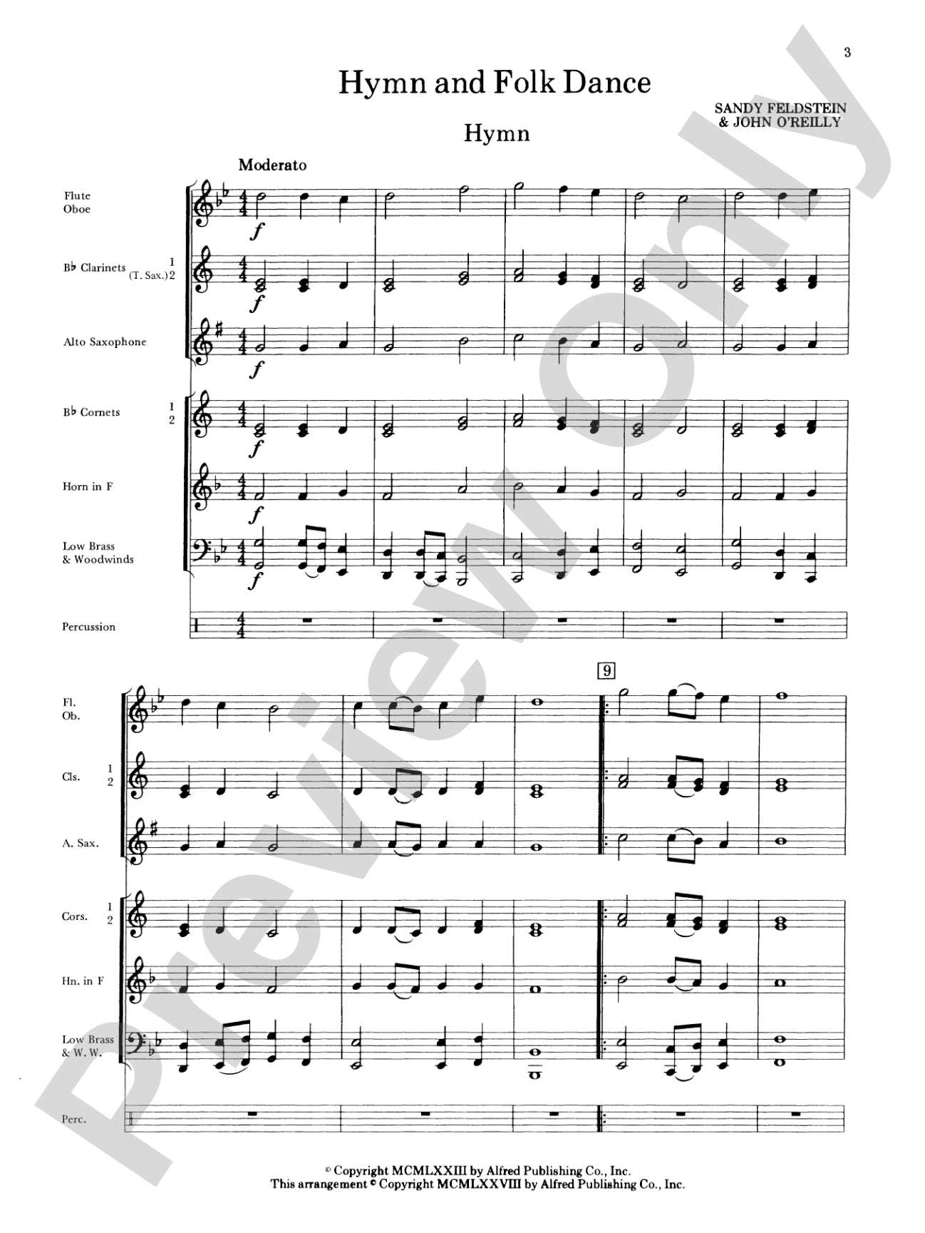 Hymn and Folk Dance: Concert Band Conductor Score & Parts