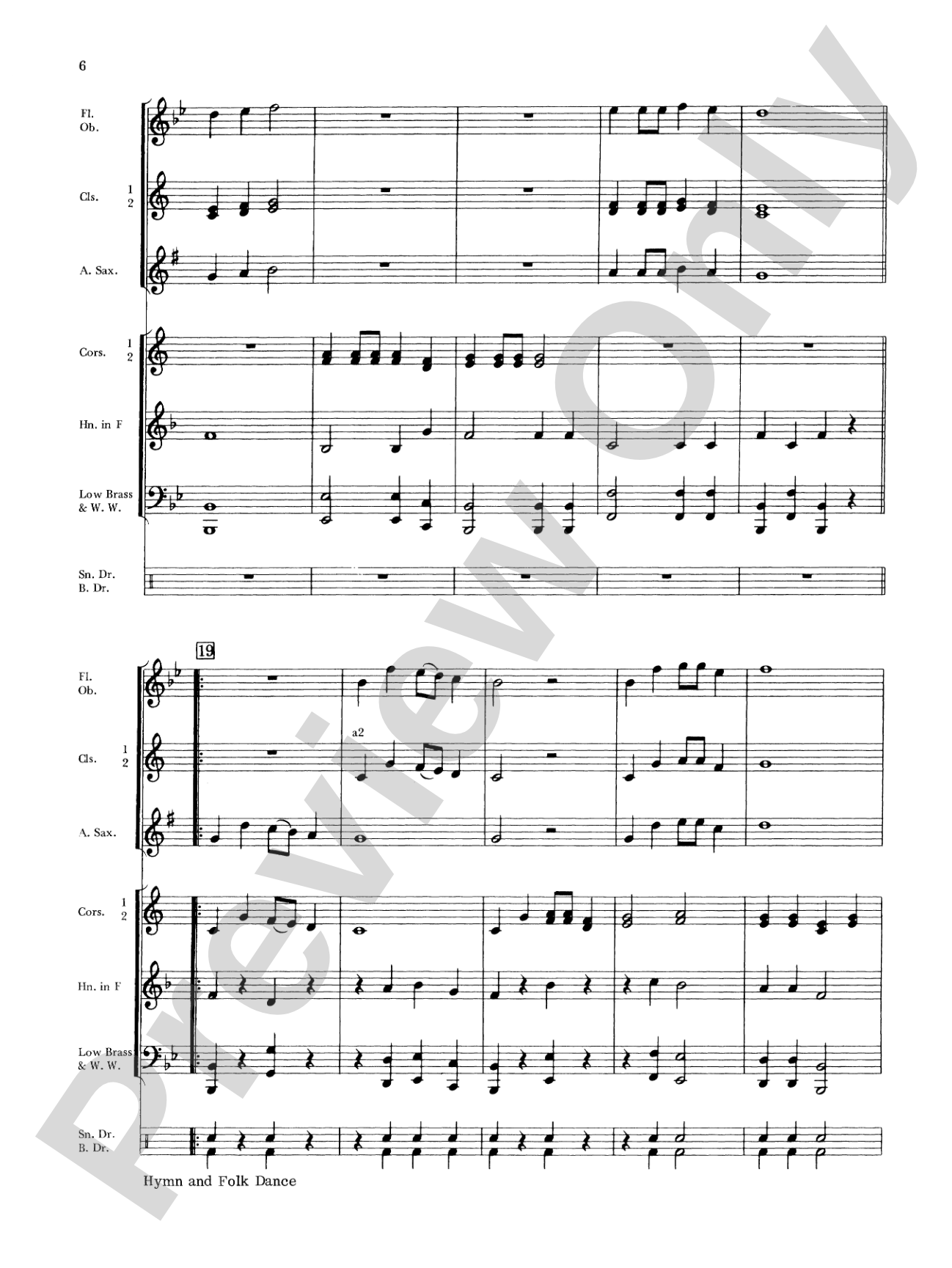 Hymn and Folk Dance: Concert Band Conductor Score & Parts