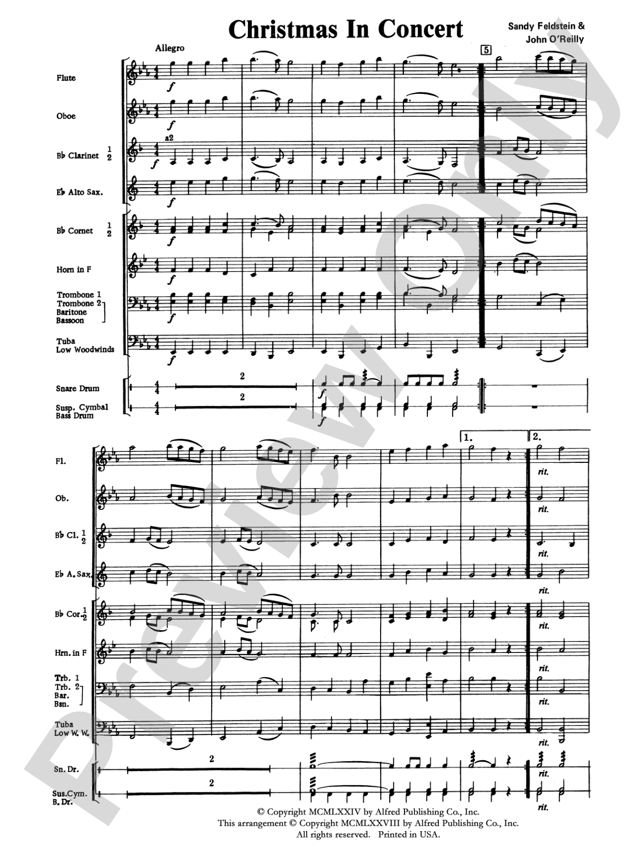 Christmas in Concert: Concert Band Conductor Score & Parts