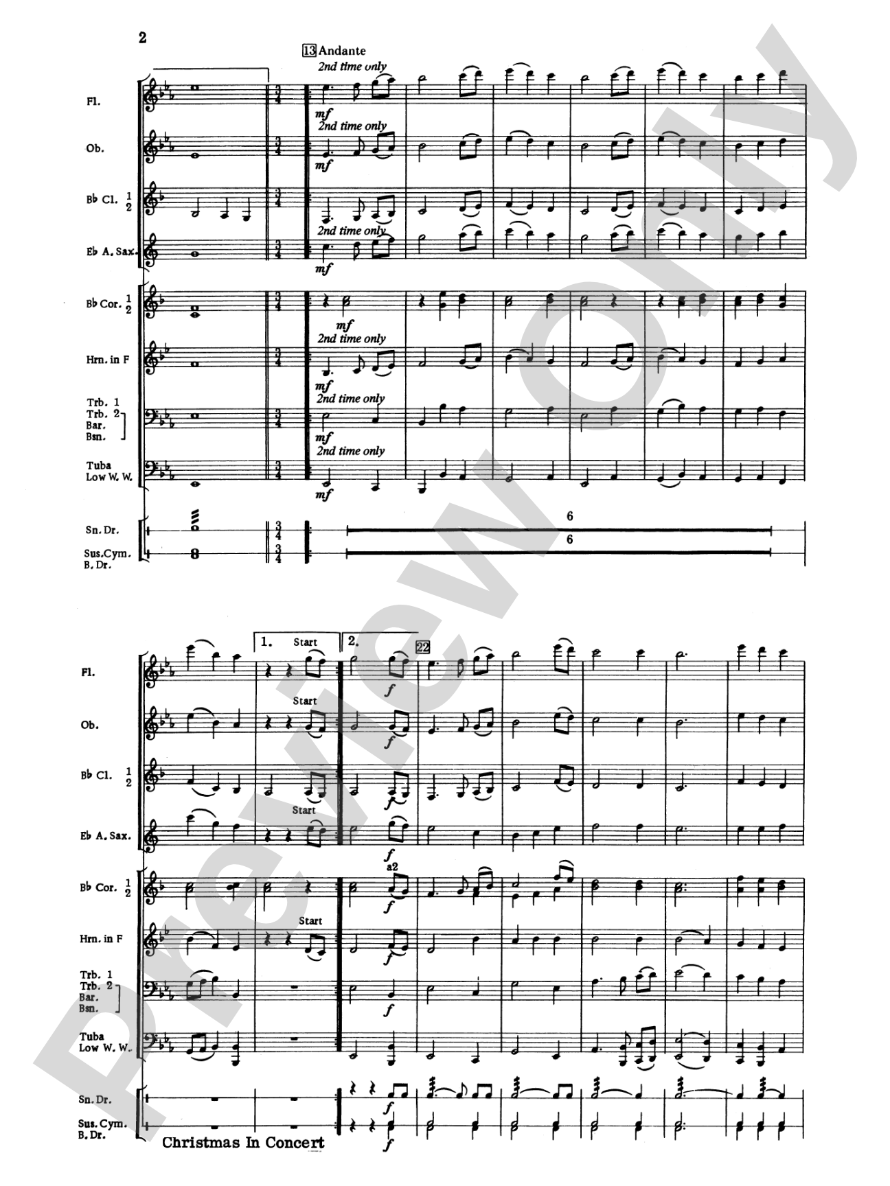 Christmas in Concert: Concert Band Conductor Score & Parts