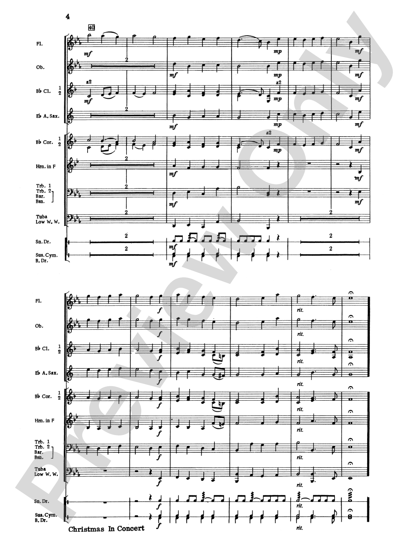 Christmas in Concert: Concert Band Conductor Score & Parts