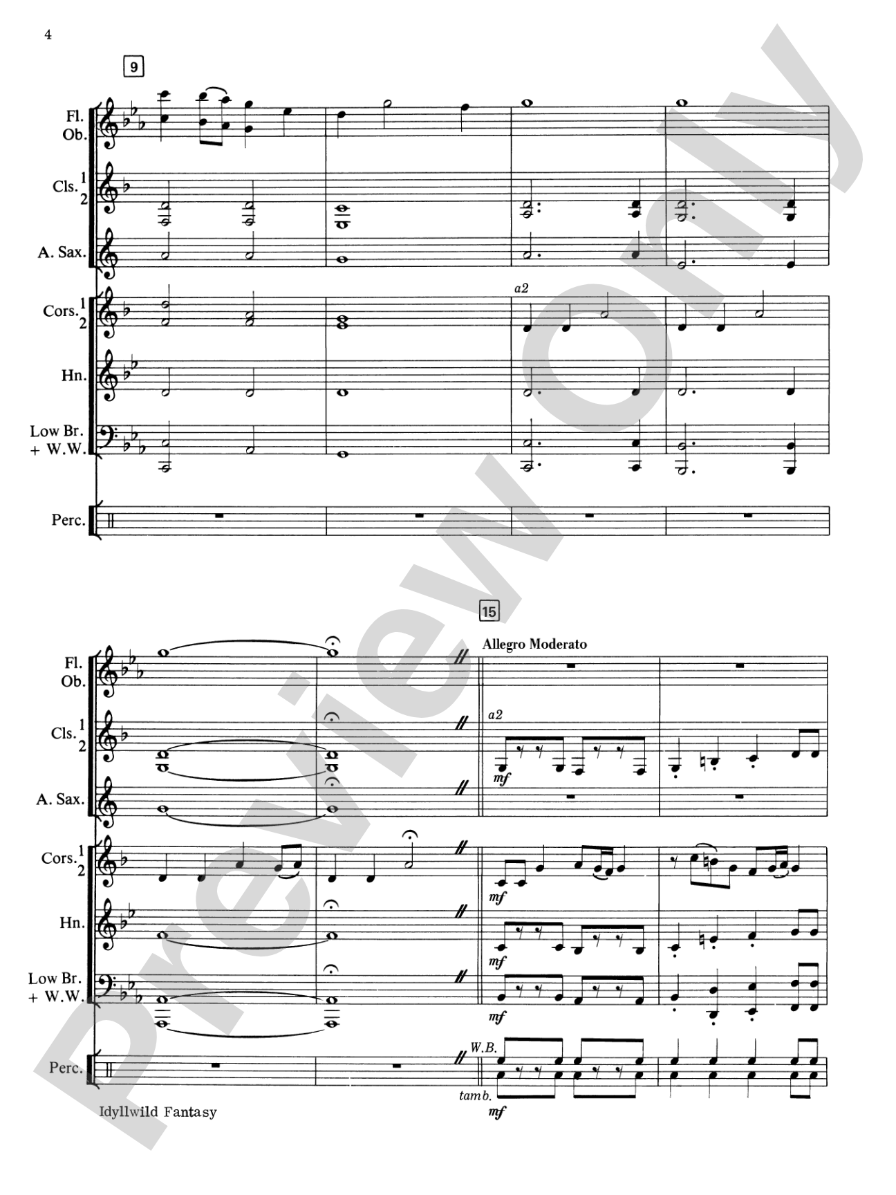 Idyllwild Fantasy: Concert Band Conductor Score & Parts