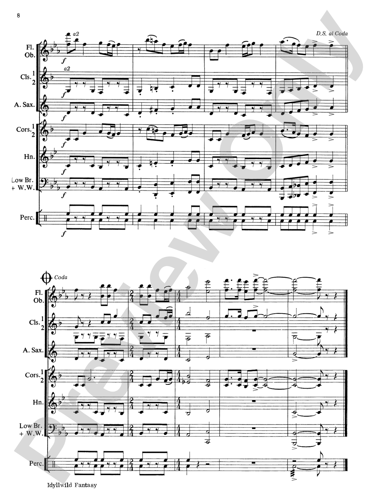 Idyllwild Fantasy: Concert Band Conductor Score & Parts