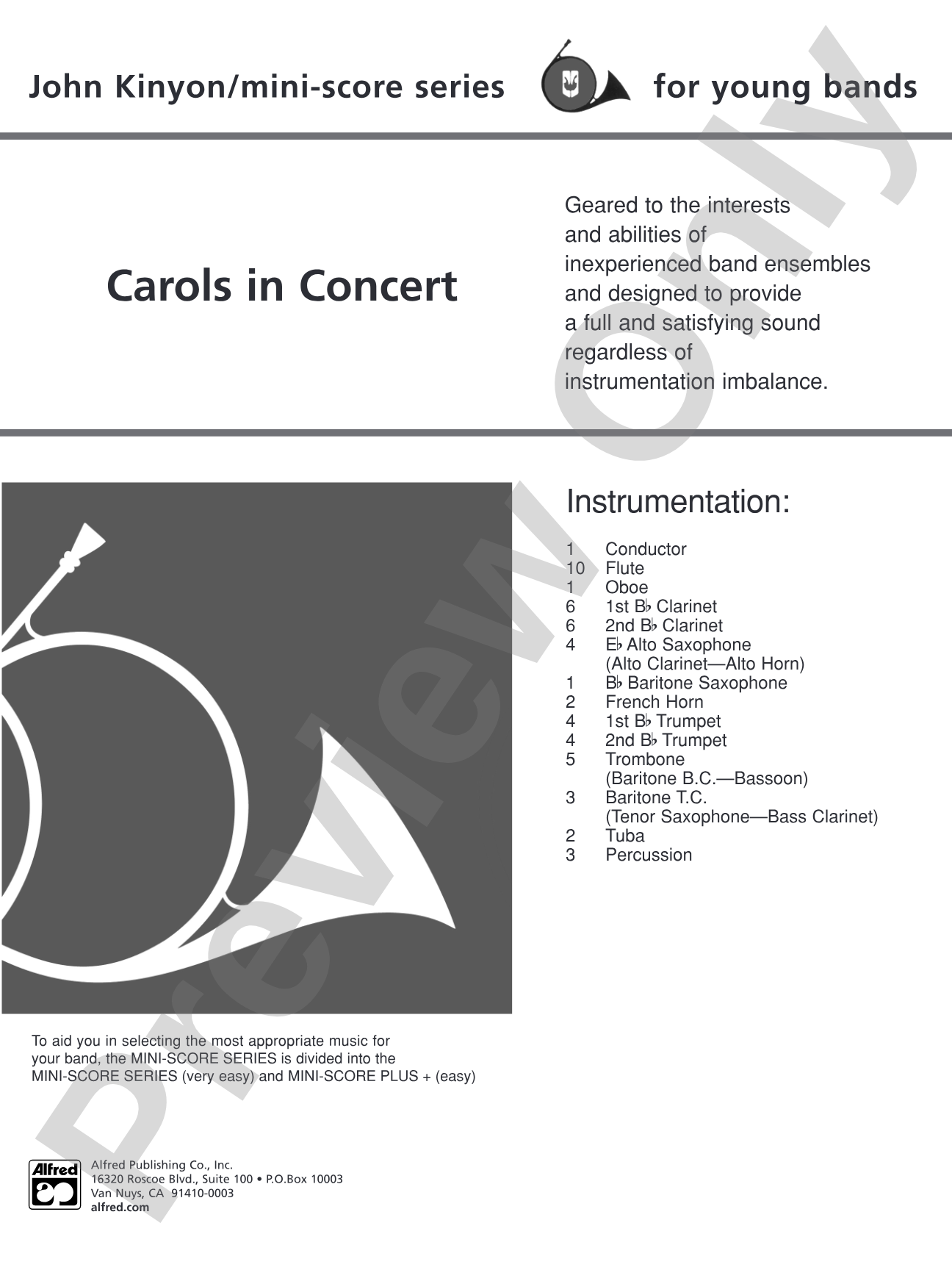 Carols in Concert: Concert Band Conductor Score & Parts