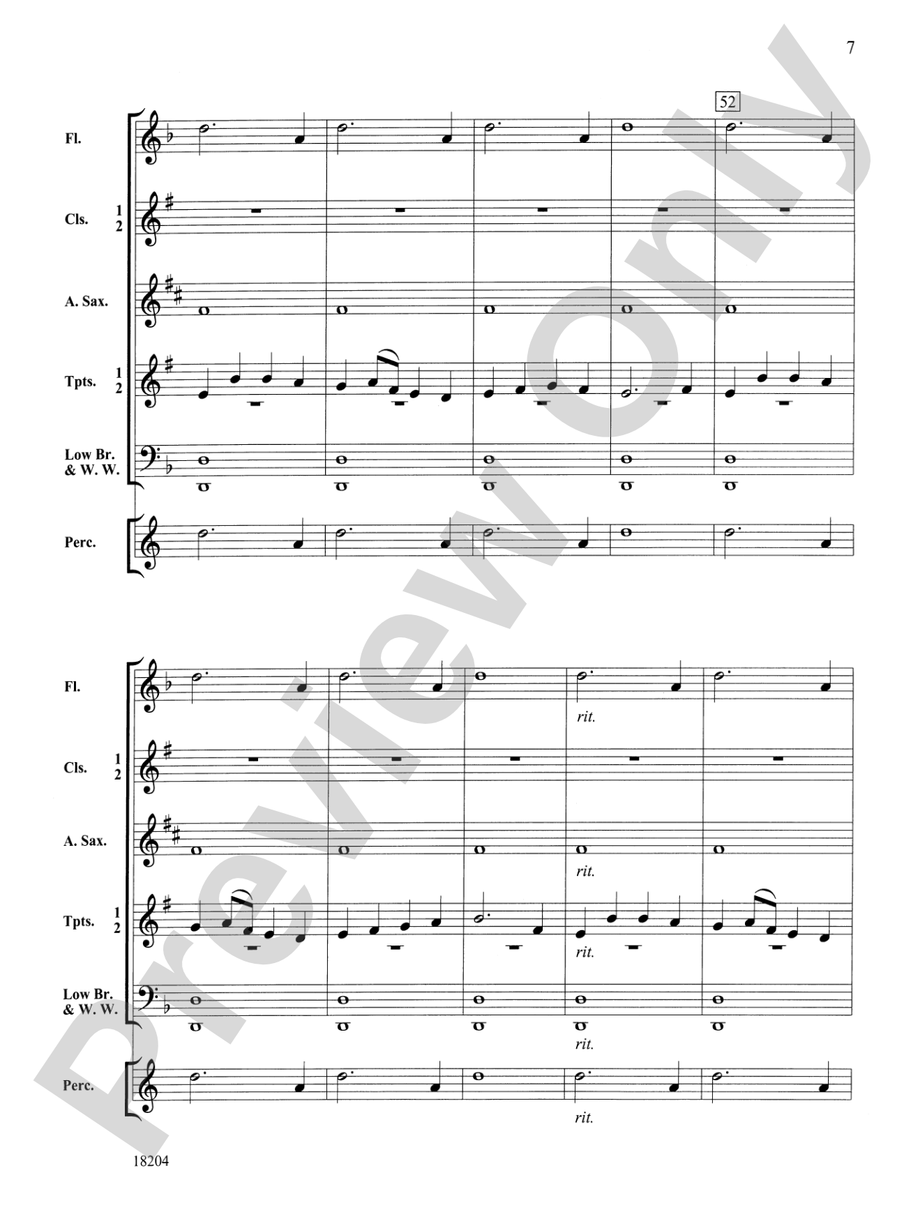 Carols in Concert: Concert Band Conductor Score & Parts