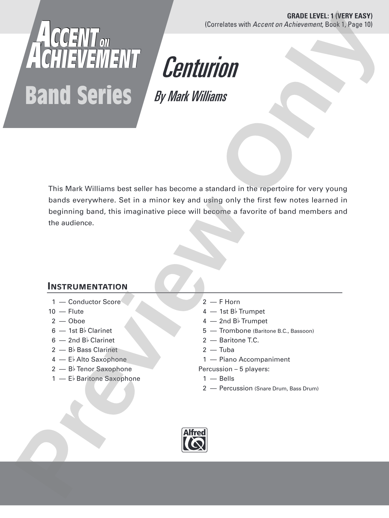 Centurion: Concert Band Conductor Score & Parts