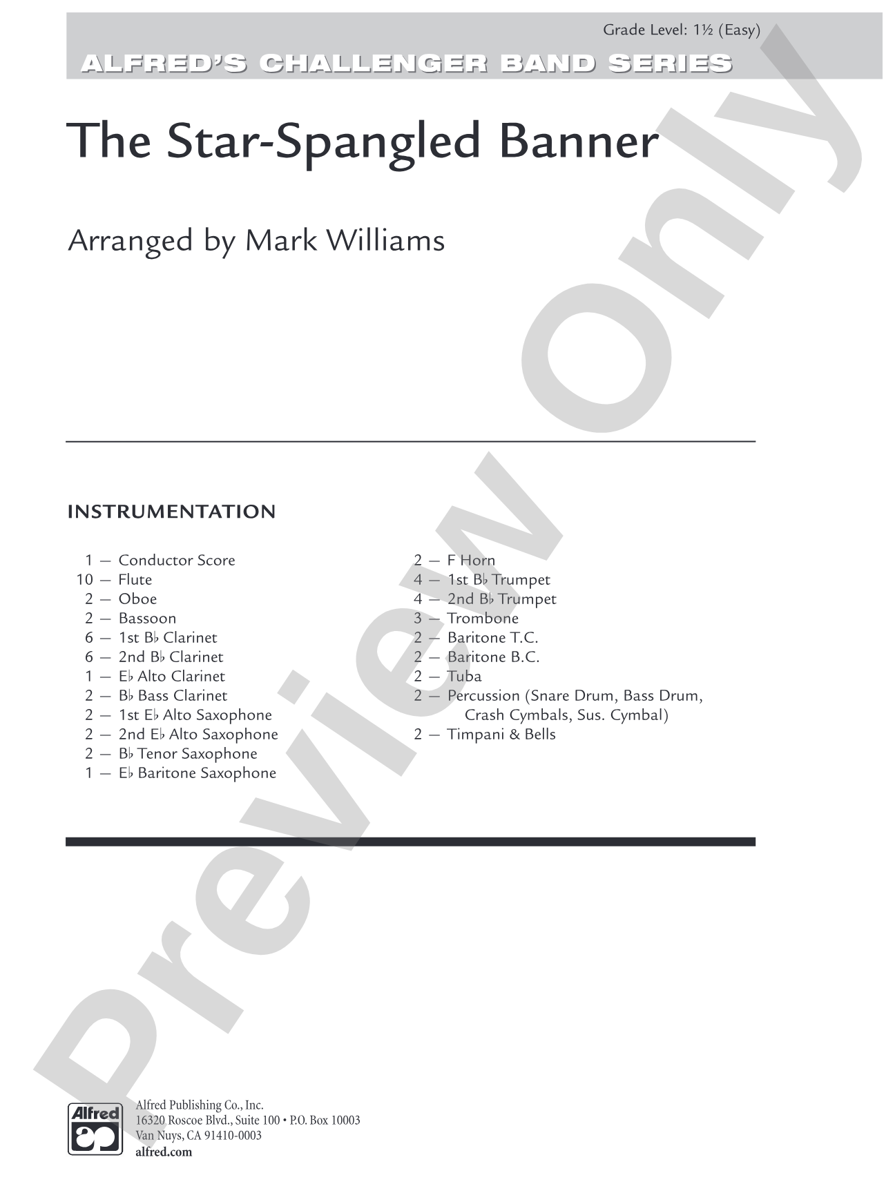 The Star Spangled Banner: Concert Band Conductor Score & Parts