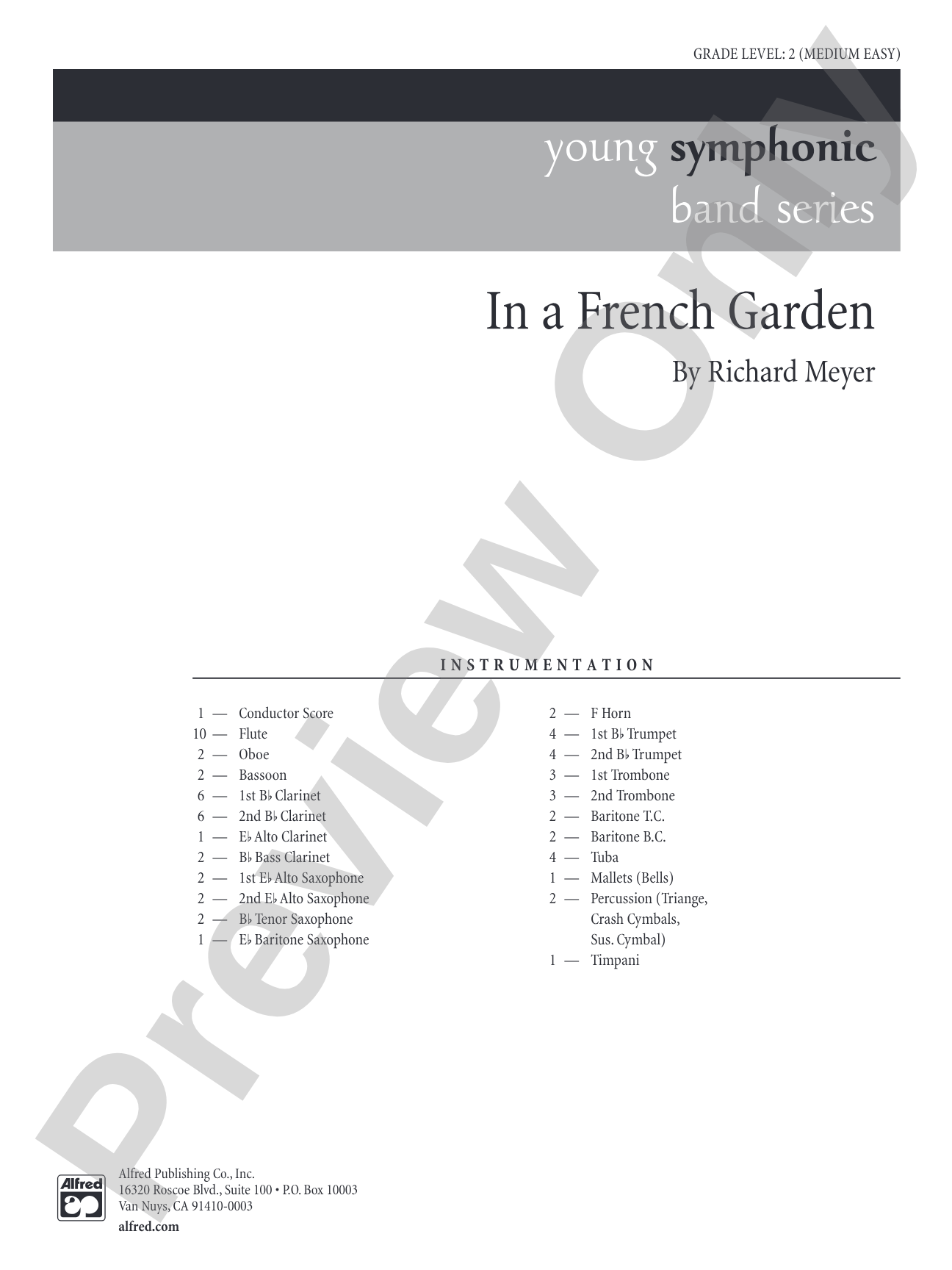 In a French Garden: Concert Band Conductor Score & Parts