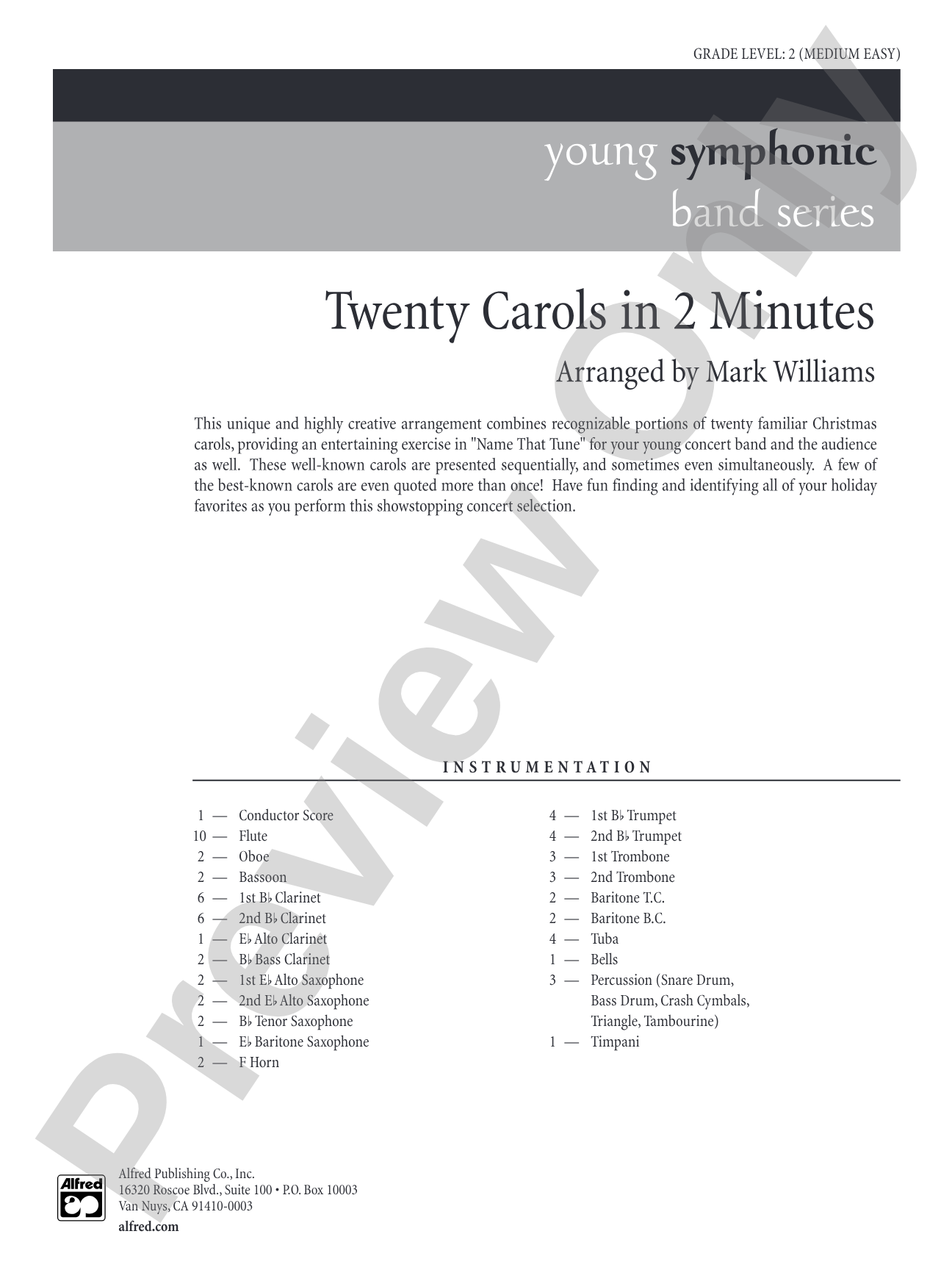 Twenty Carols in 2 Minutes: Concert Band Conductor Score & Parts