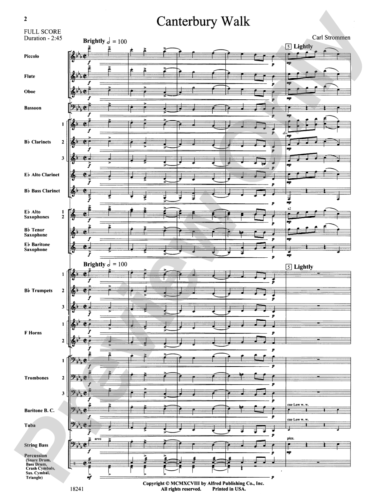 Canterbury Walk: Concert Band Conductor Score & Parts