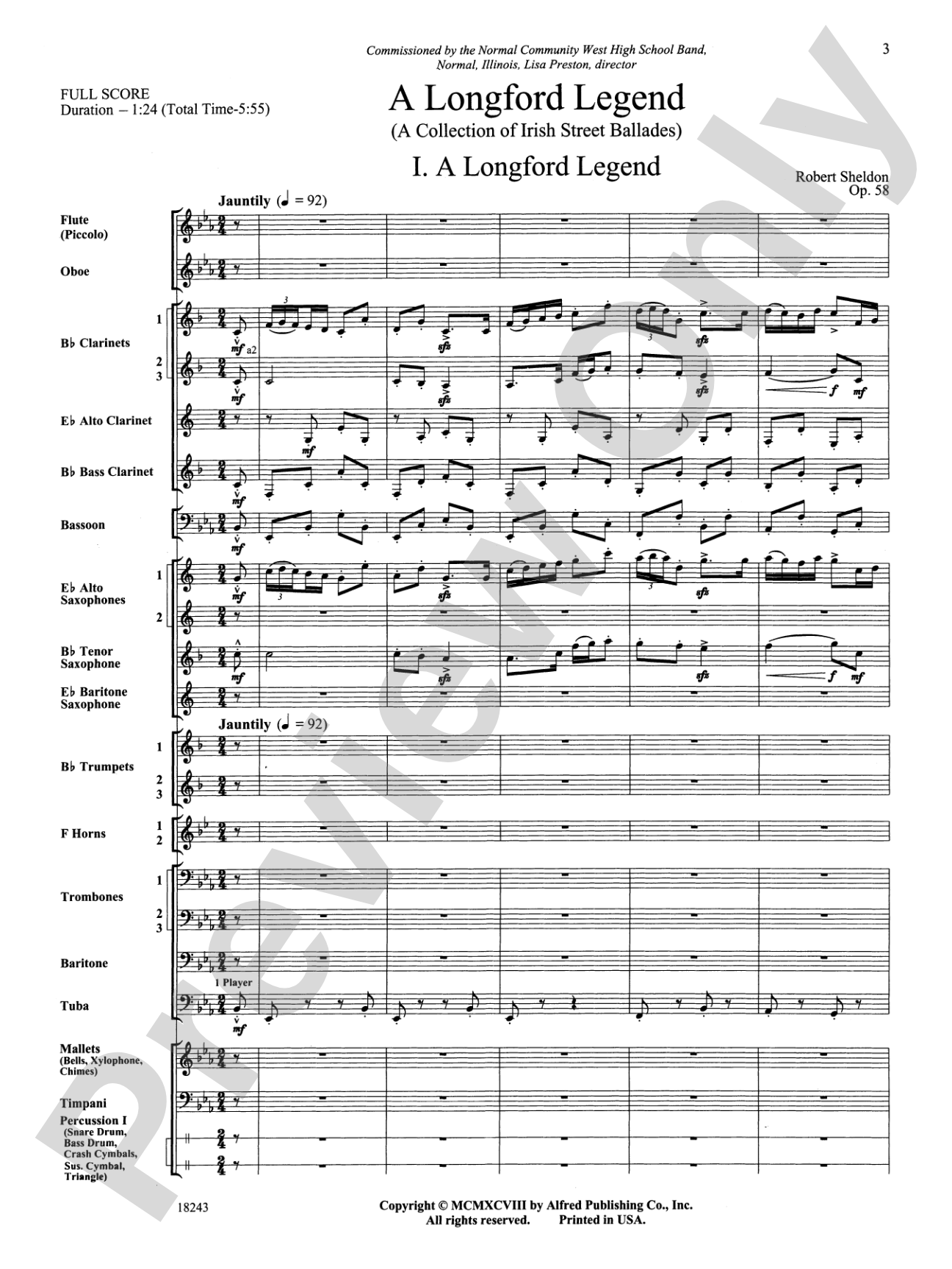 A Longford Legend: Concert Band Conductor Score & Parts