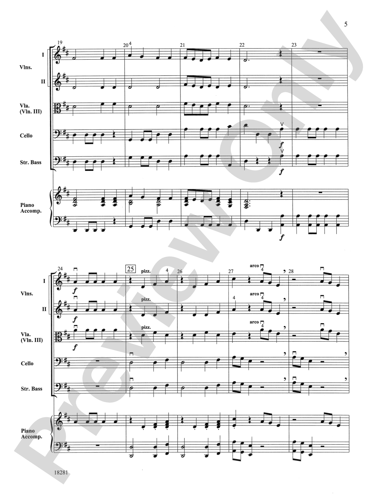 Hunters' Chorus from Der Freischutz: String Orchestra Conductor Score & Parts