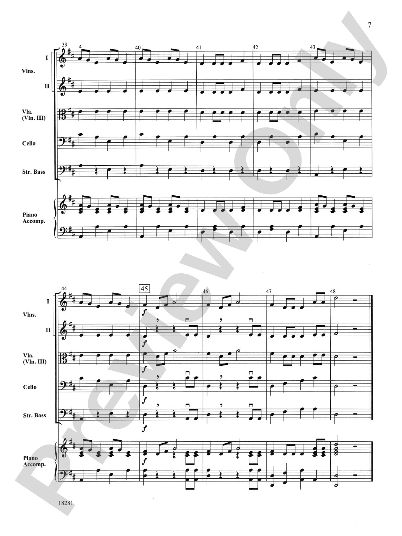 Hunters' Chorus from Der Freischutz: String Orchestra Conductor Score & Parts