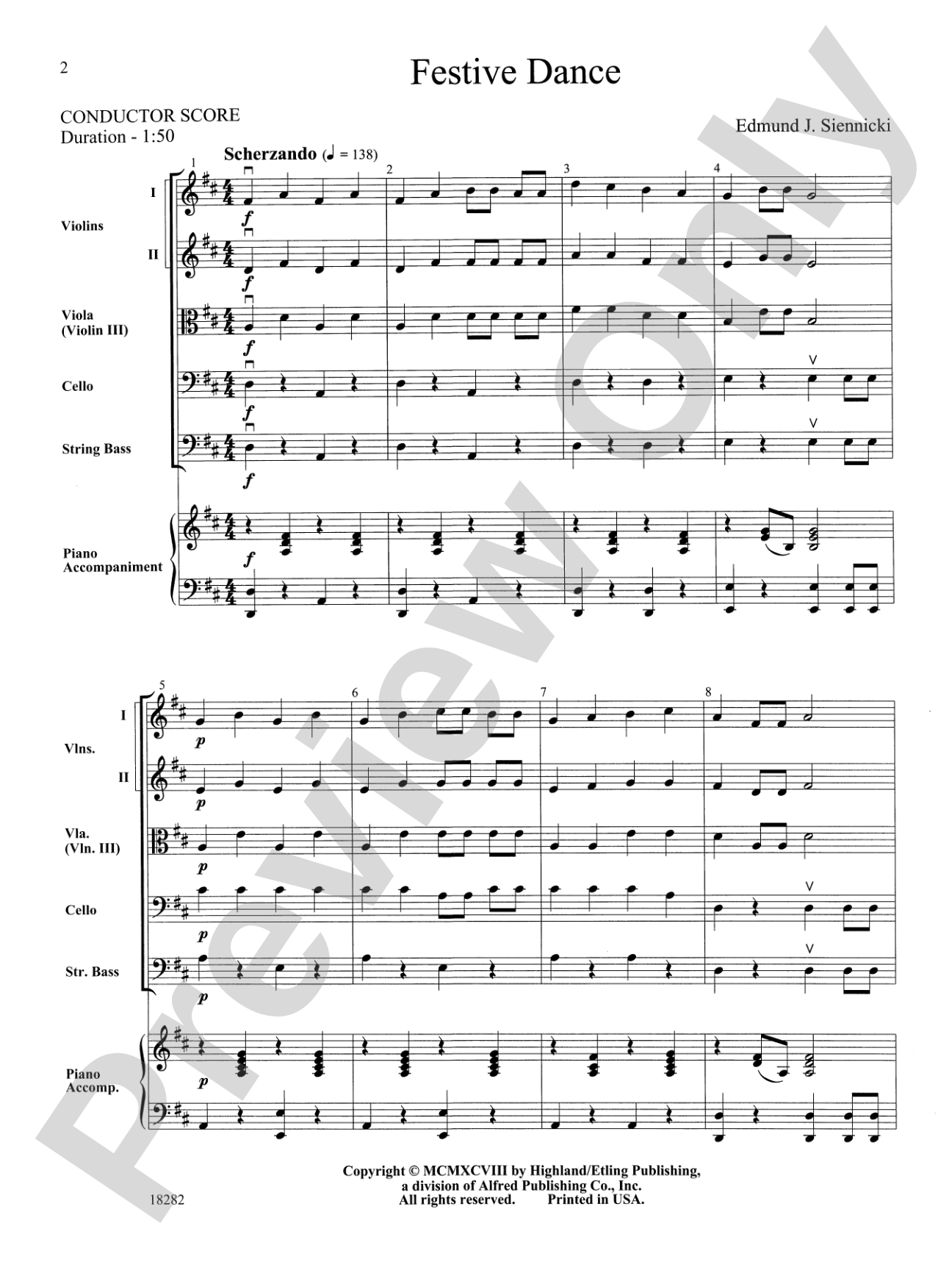 Festive Dance: String Orchestra Conductor Score & Parts