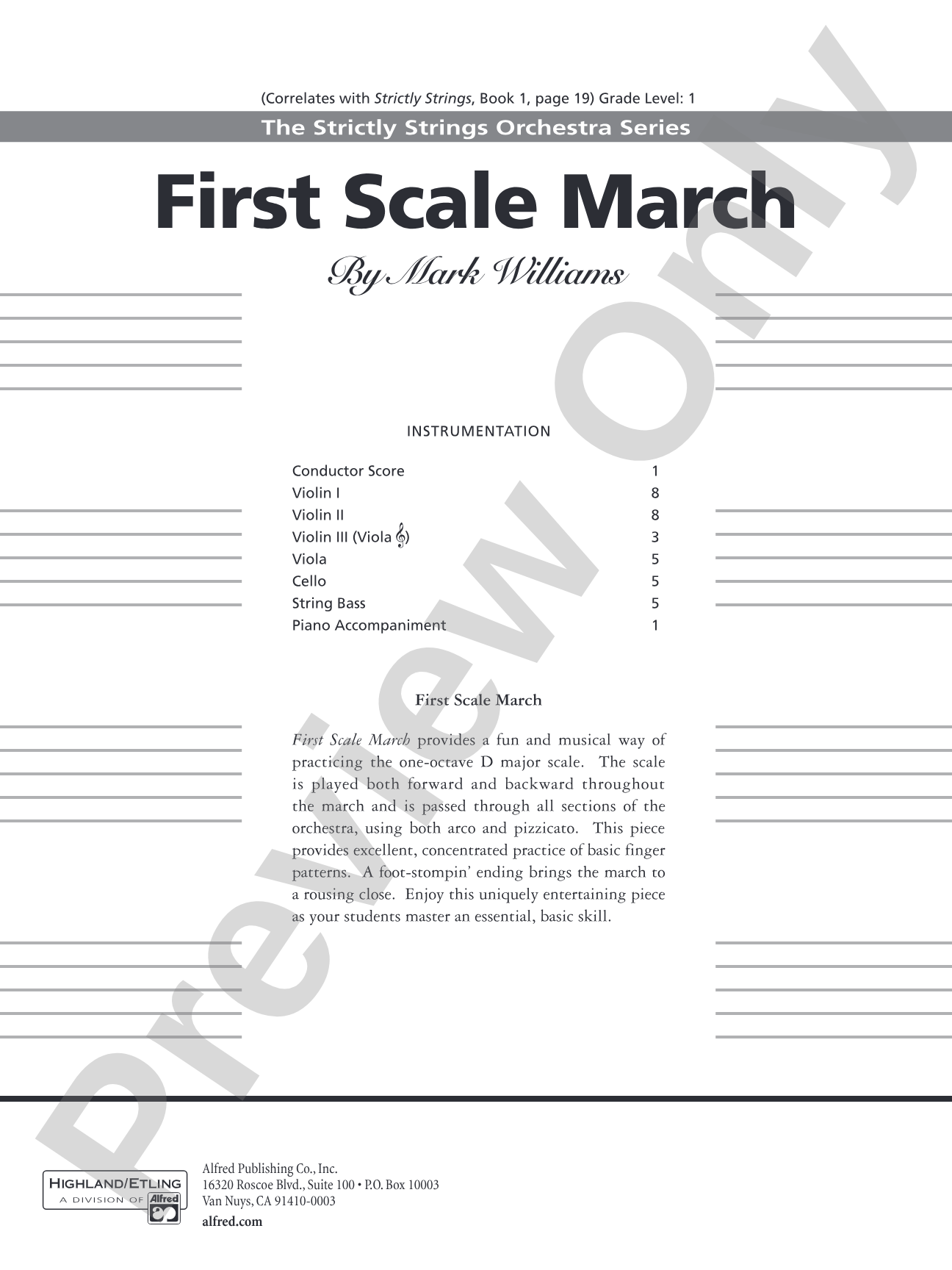 First Scale March: String Orchestra Conductor Score & Parts