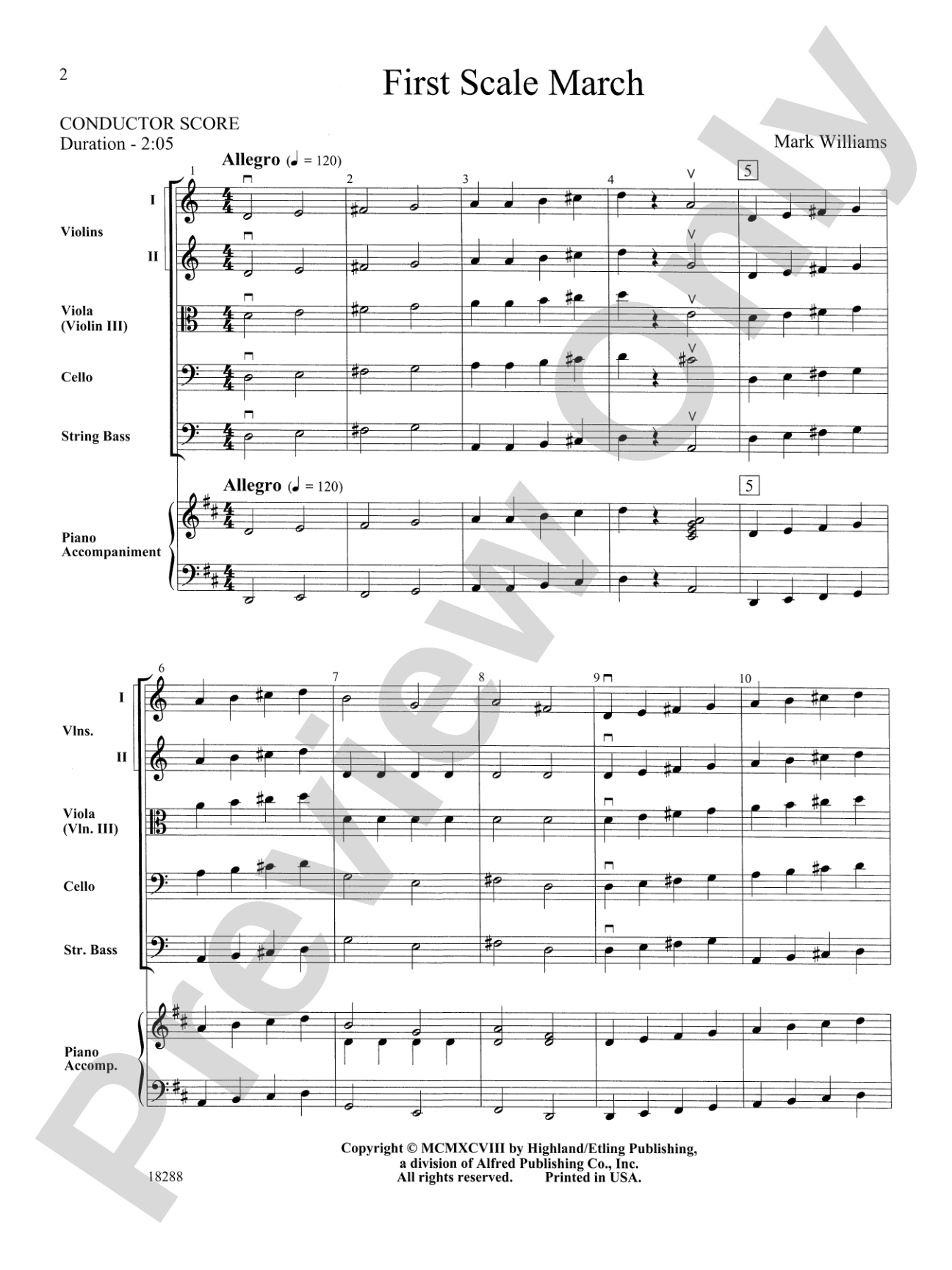 First Scale March: String Orchestra Conductor Score & Parts