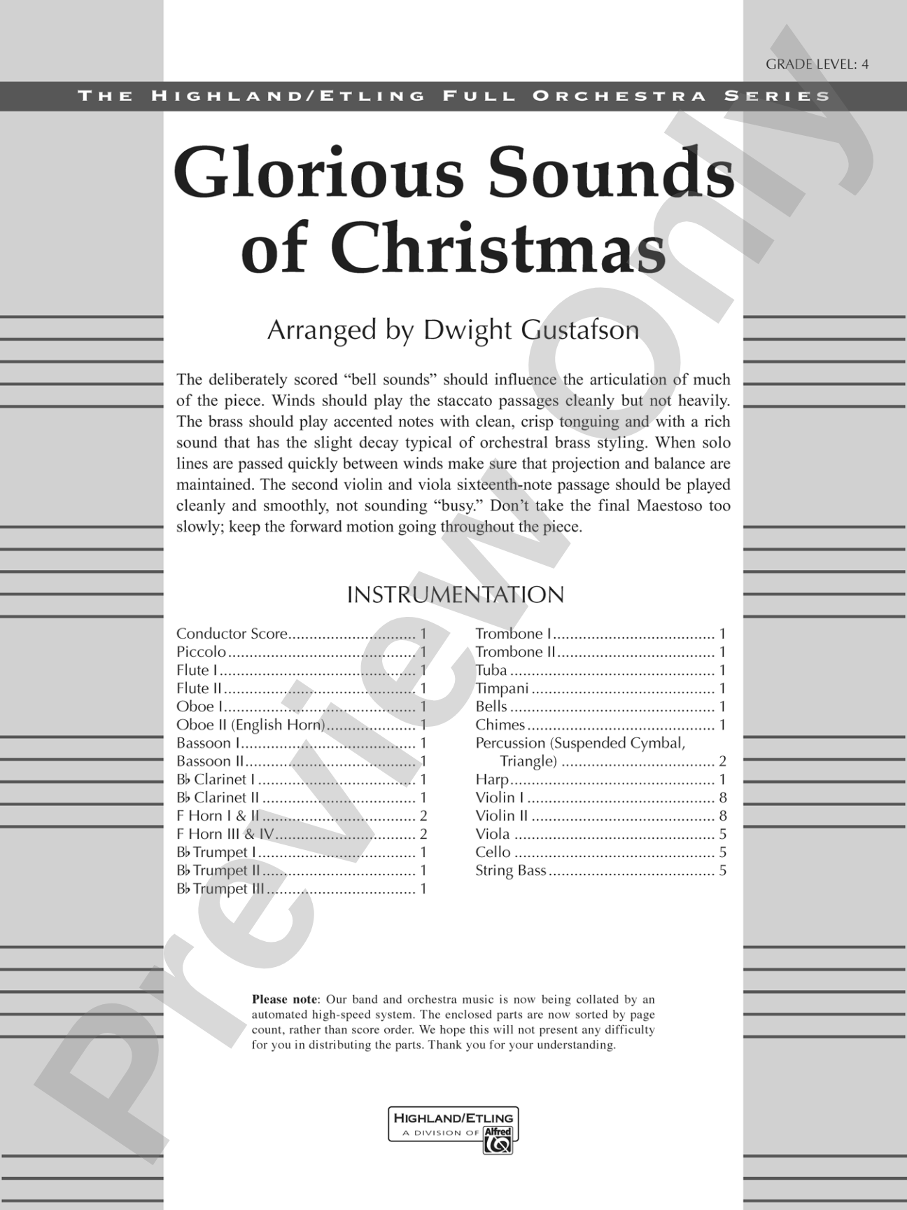 Glorious Sounds of Christmas: Score