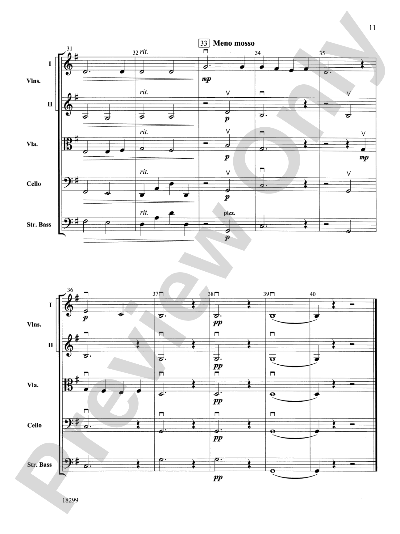 Three Scenes from a Green Valley: String Orchestra Conductor Score & Parts