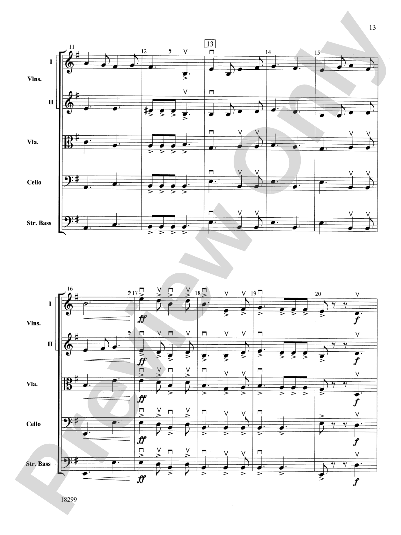 Three Scenes from a Green Valley: String Orchestra Conductor Score & Parts