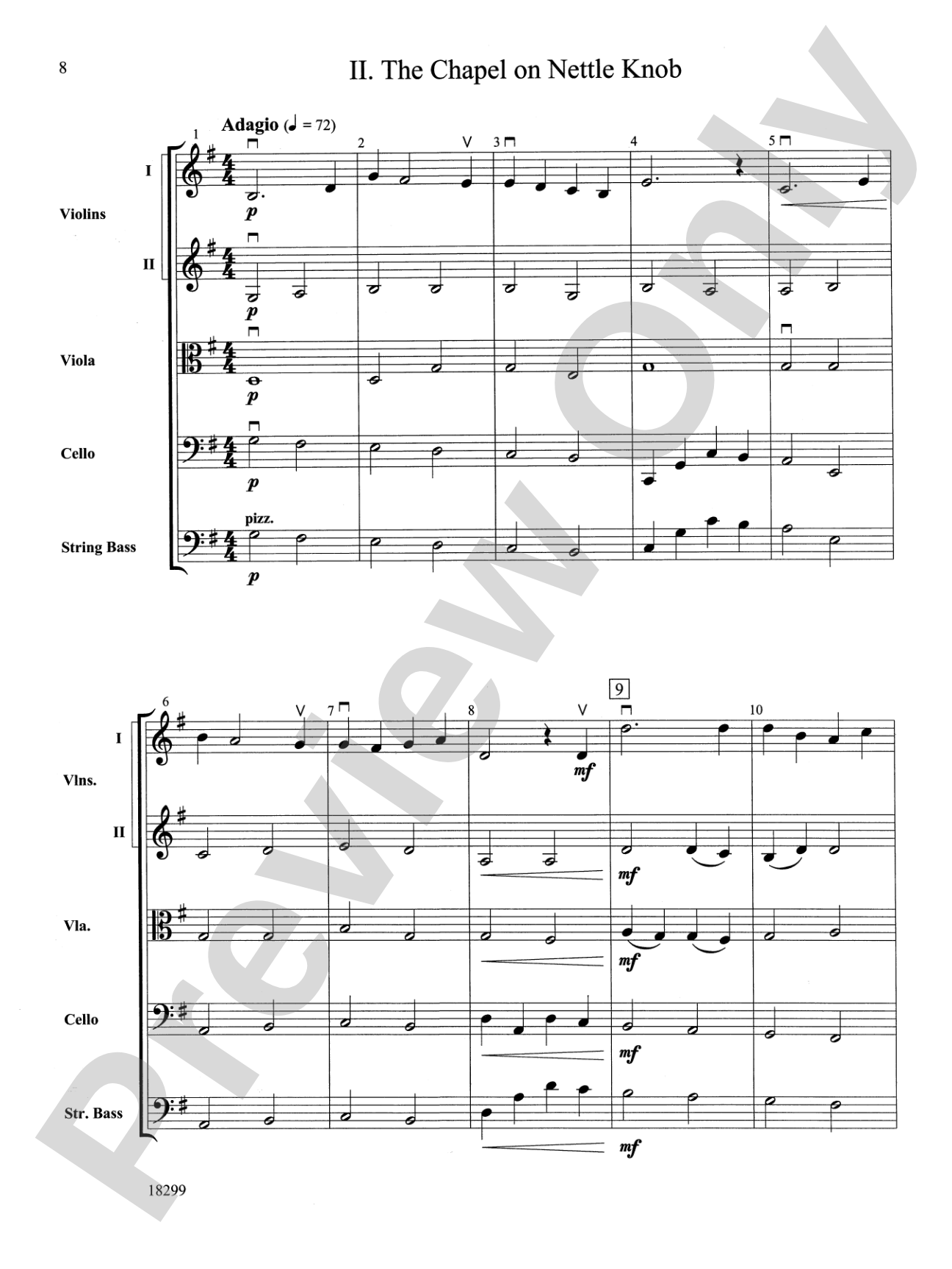 Three Scenes from a Green Valley: String Orchestra Conductor Score & Parts