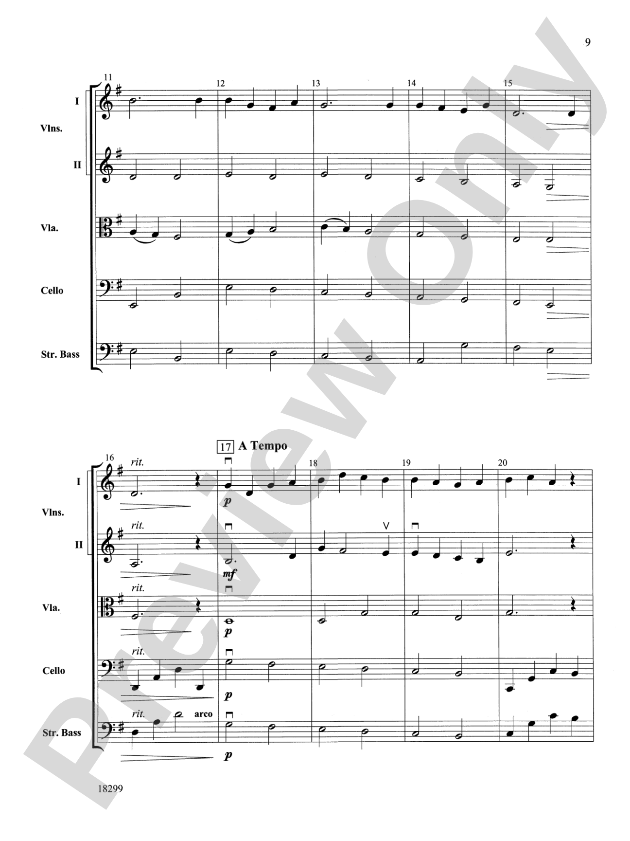 Three Scenes from a Green Valley: String Orchestra Conductor Score & Parts