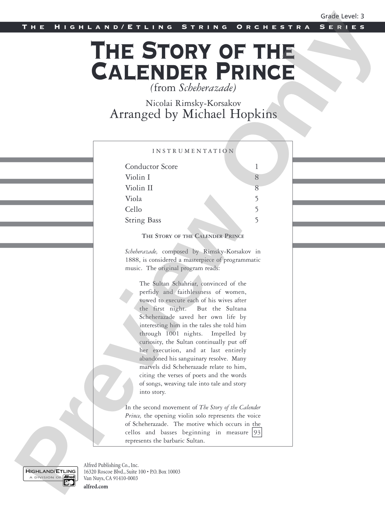 The Story of the Calendar Prince, from "Scheherazade"