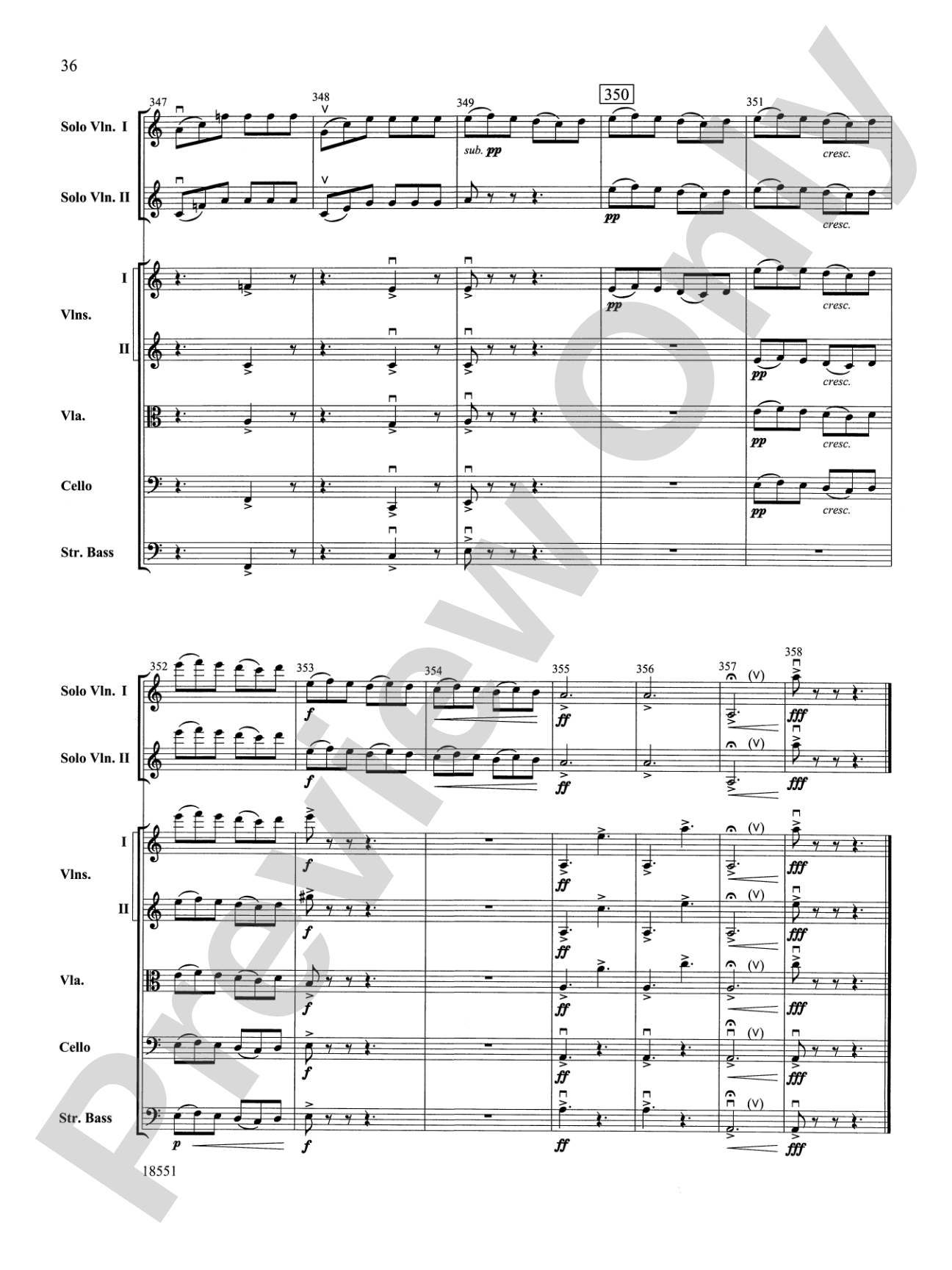 Bailes para Orquesta (For Two Solo Violins and String Orchestra): String Orchestra Conductor Score & Parts