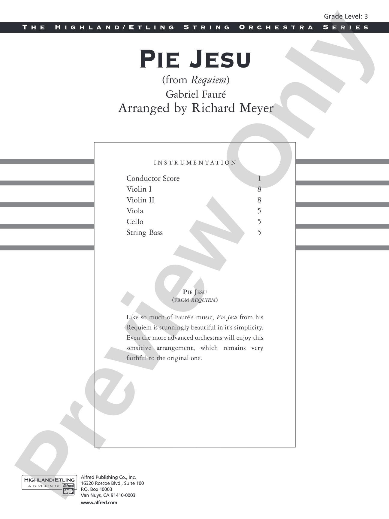 Pie Jesu from "Requiem": Score