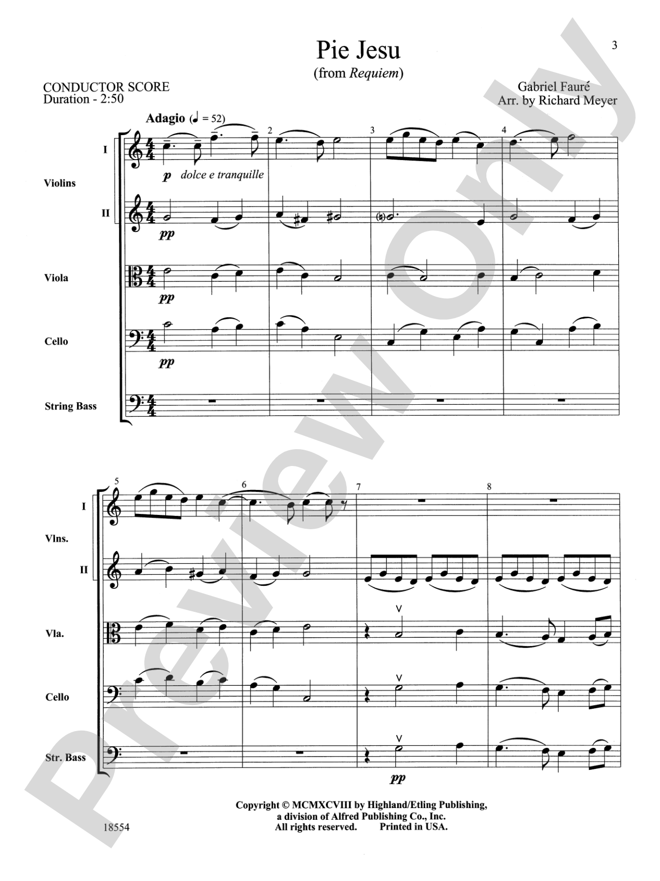 Pie Jesu from "Requiem": Score