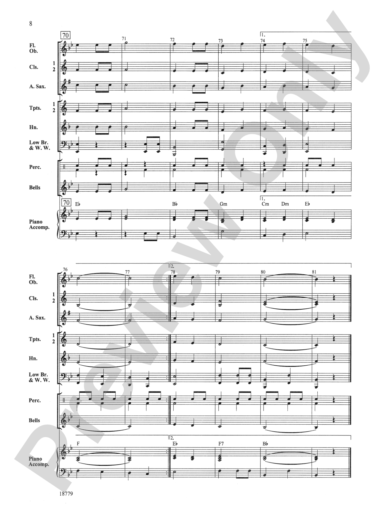 Battle Creek March: Concert Band Conductor Score & Parts