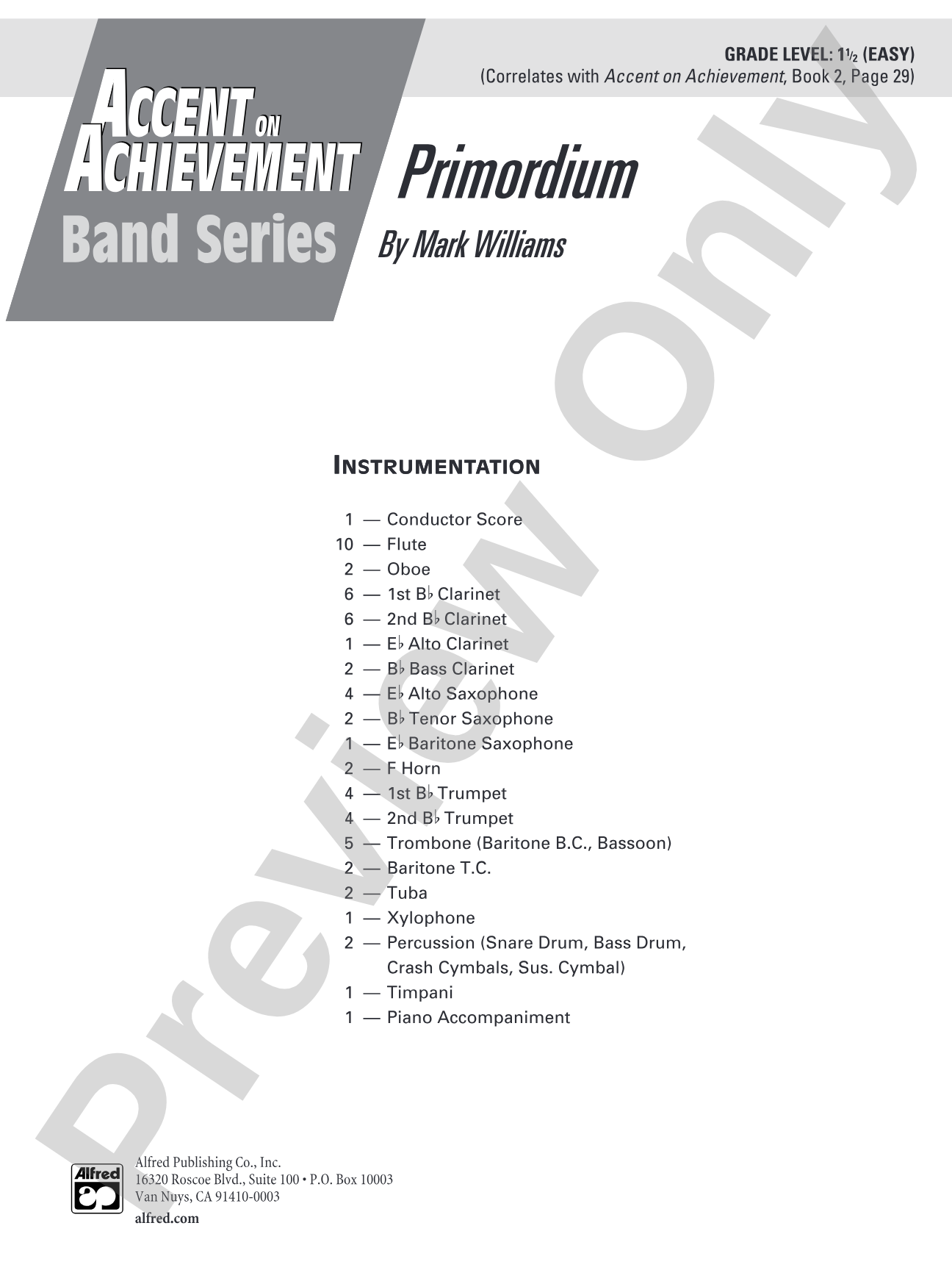 Primordium: Concert Band Conductor Score & Parts