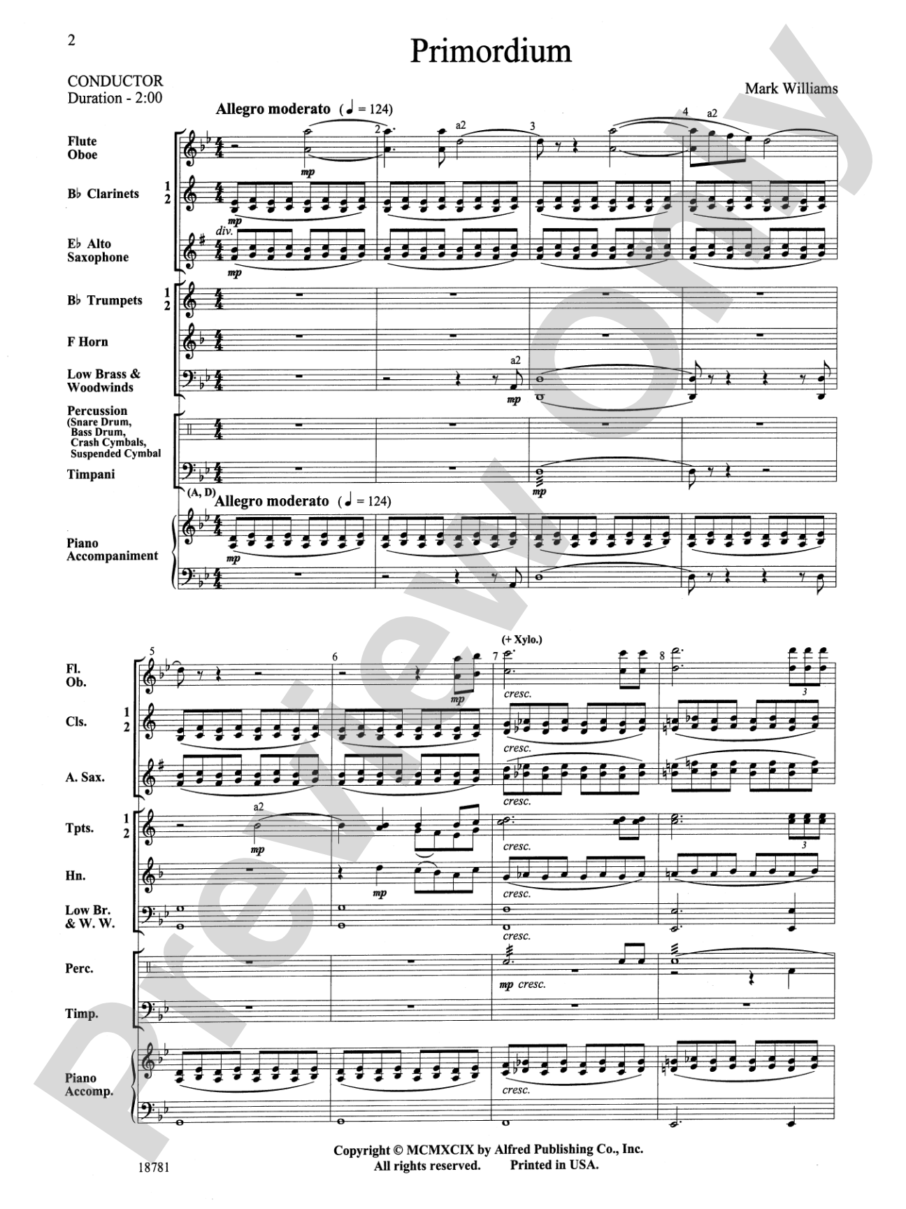 Primordium: Concert Band Conductor Score & Parts