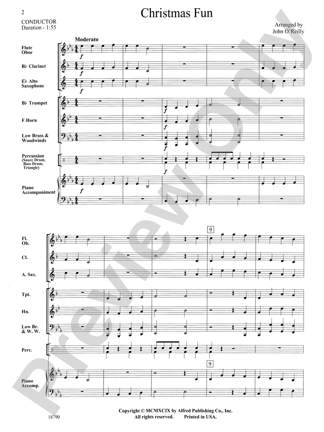 Christmas Fun: Concert Band Conductor Score & Parts