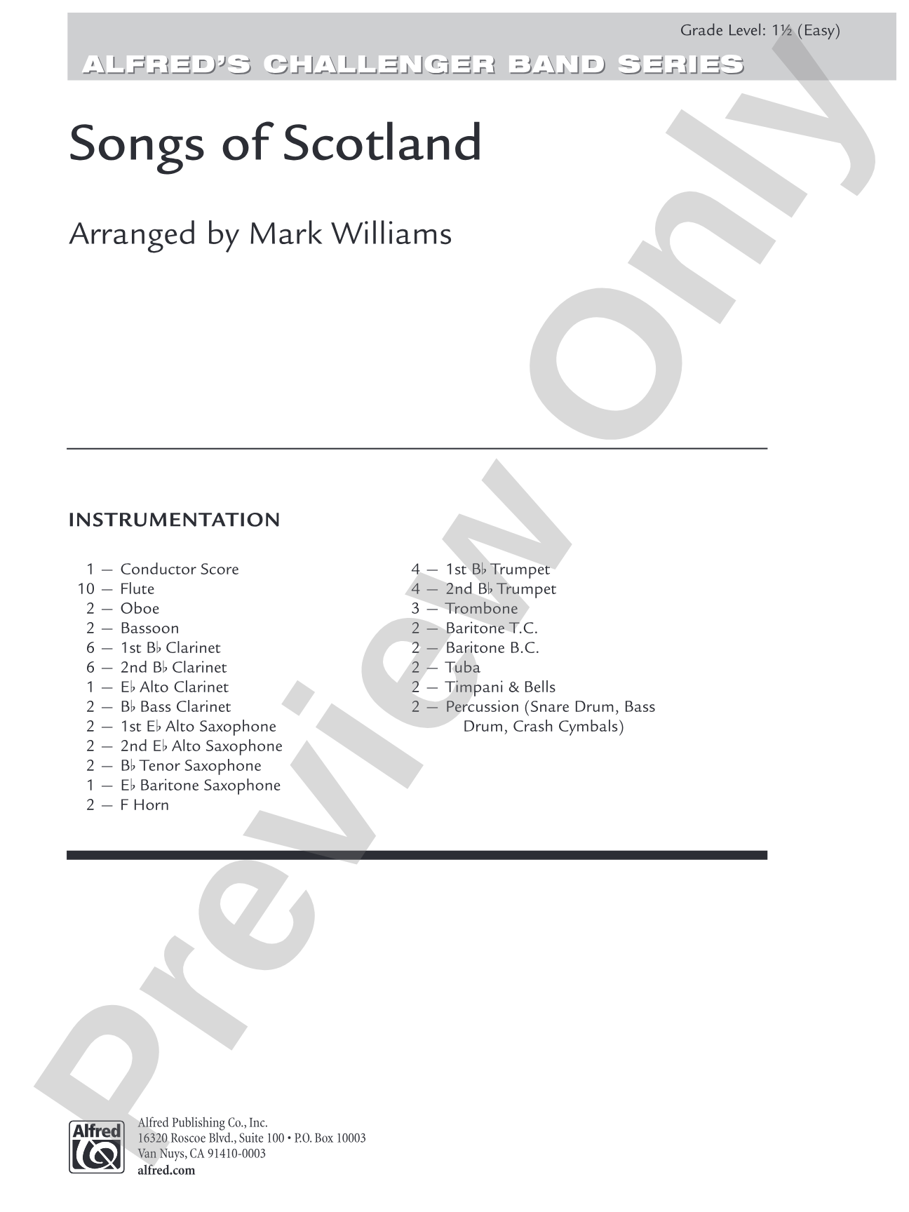 Songs of Scotland: Concert Band Conductor Score & Parts