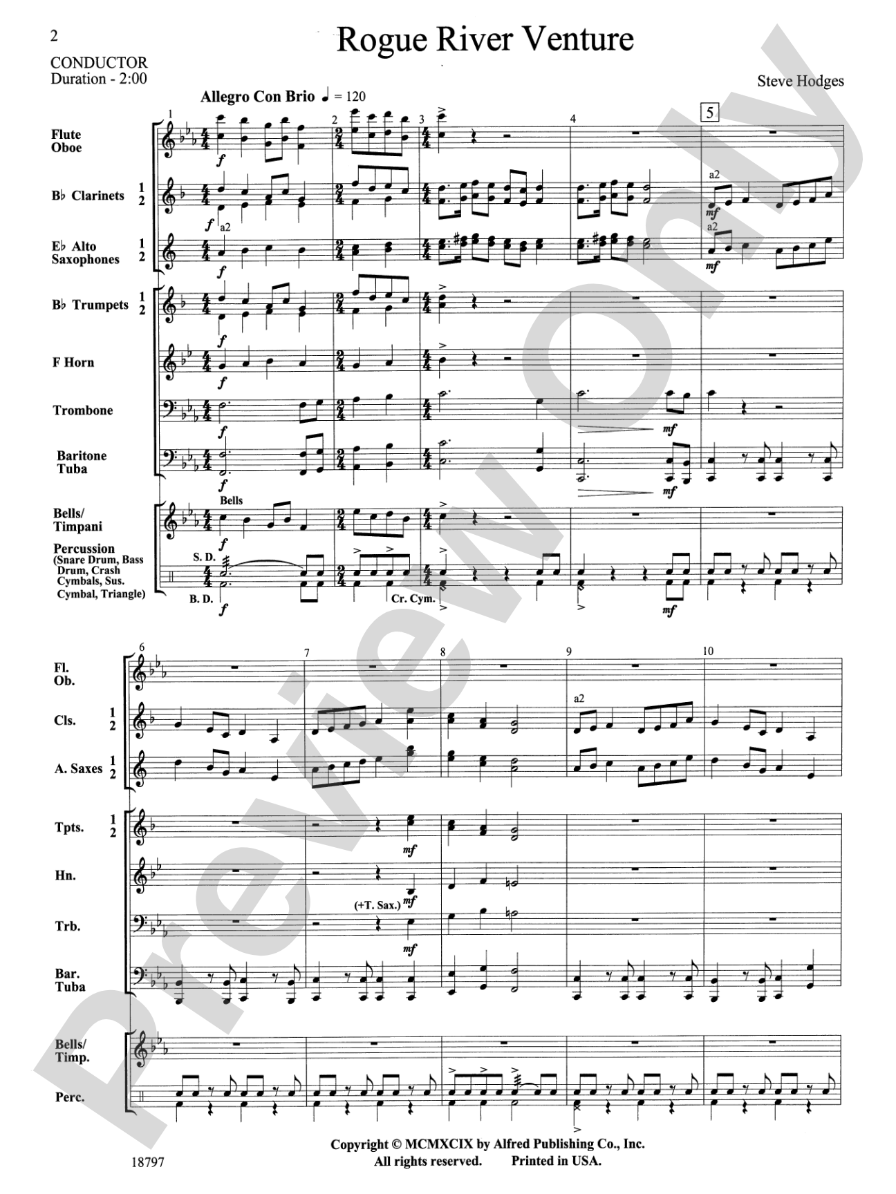Rogue River Venture: Concert Band Conductor Score & Parts
