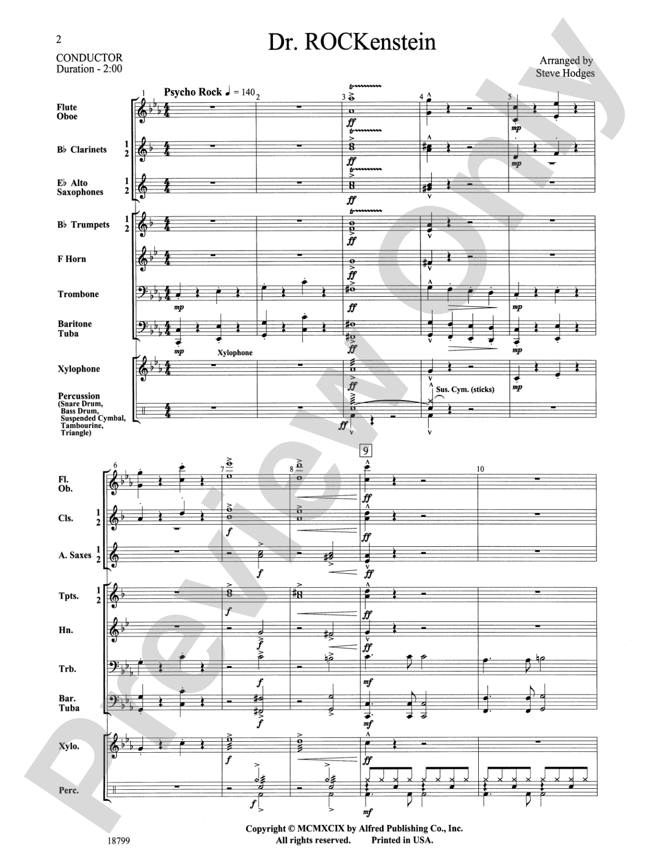 Dr. Rockenstein: Concert Band Conductor Score & Parts