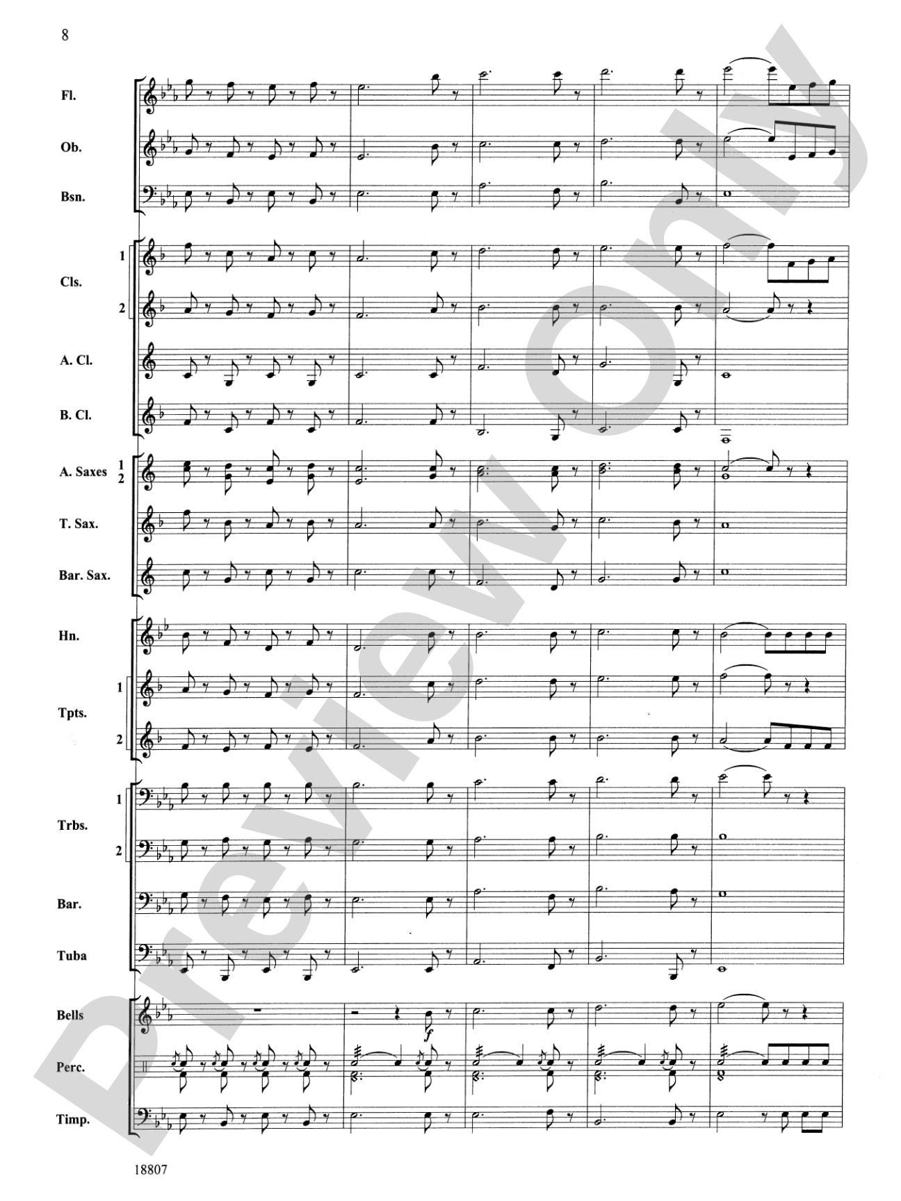 Beethoven's Fifth Christmas: Concert Band Conductor Score & Parts