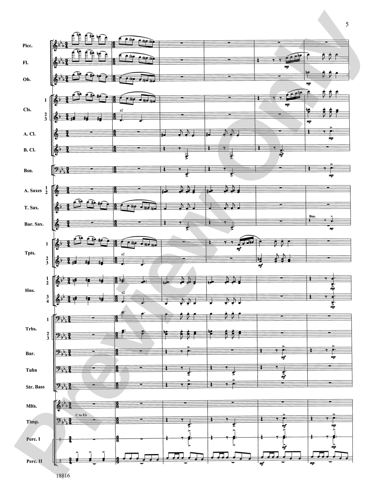 Canarios Fantasia: Concert Band Conductor Score & Parts