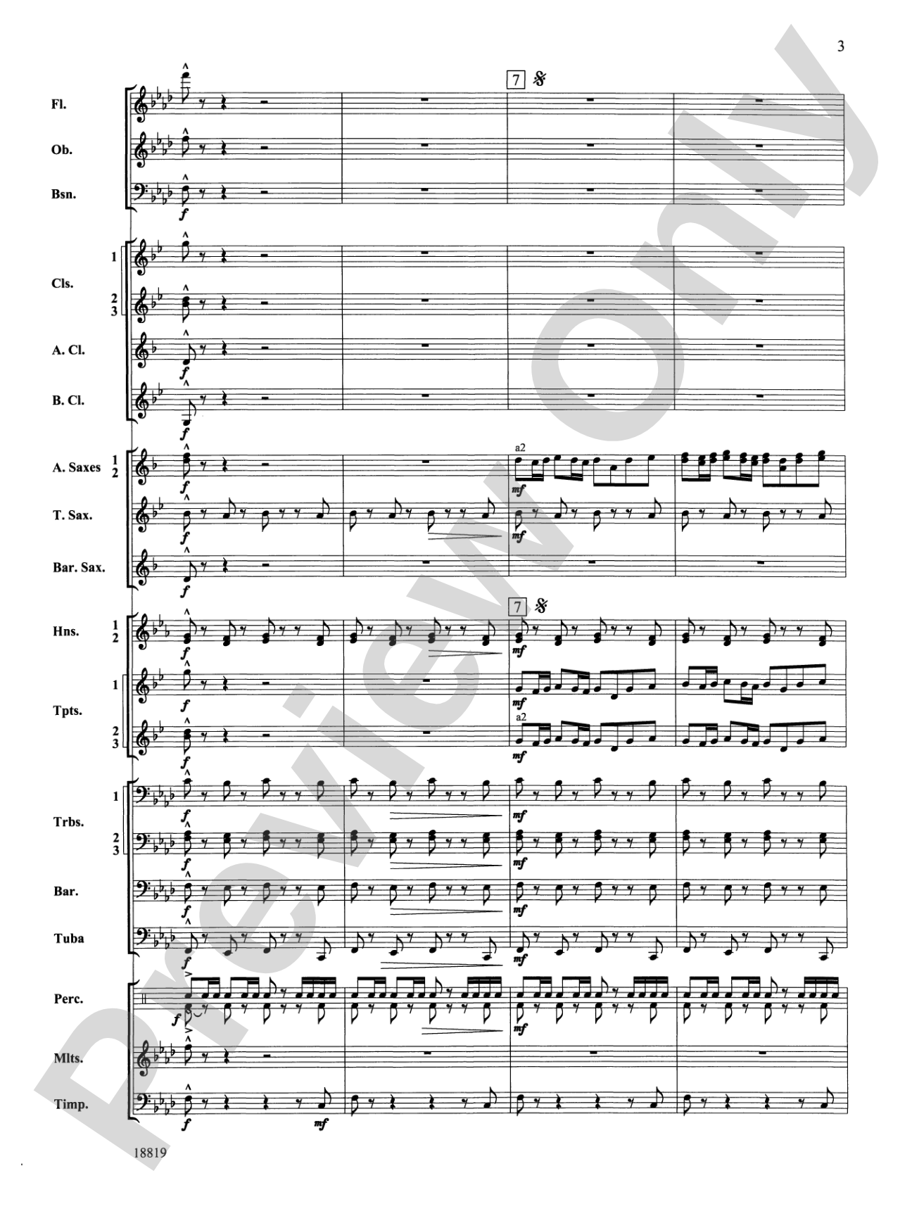 Grays Harbor March: Concert Band Conductor Score & Parts