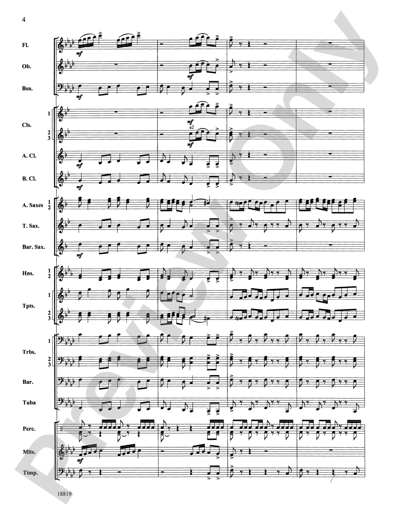 Grays Harbor March: Concert Band Conductor Score & Parts