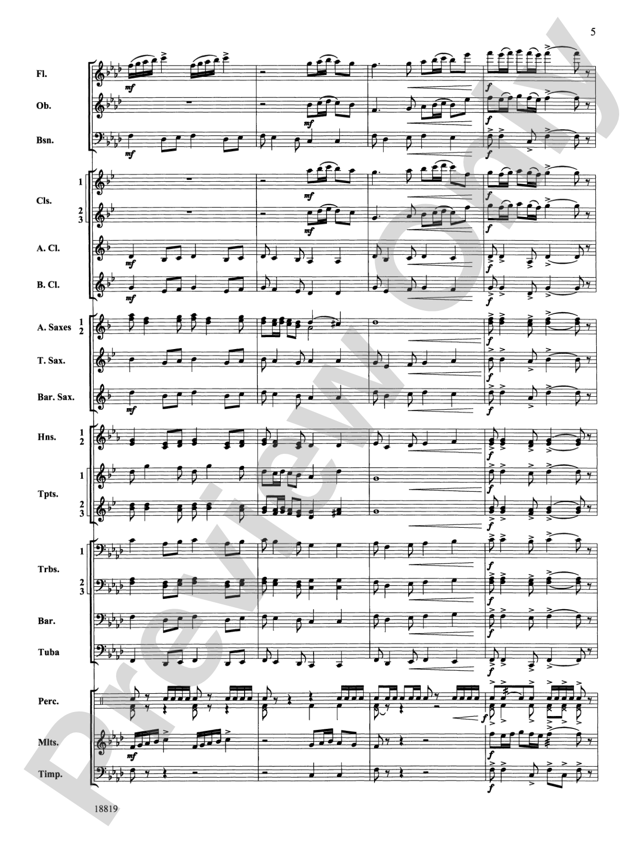 Grays Harbor March: Concert Band Conductor Score & Parts