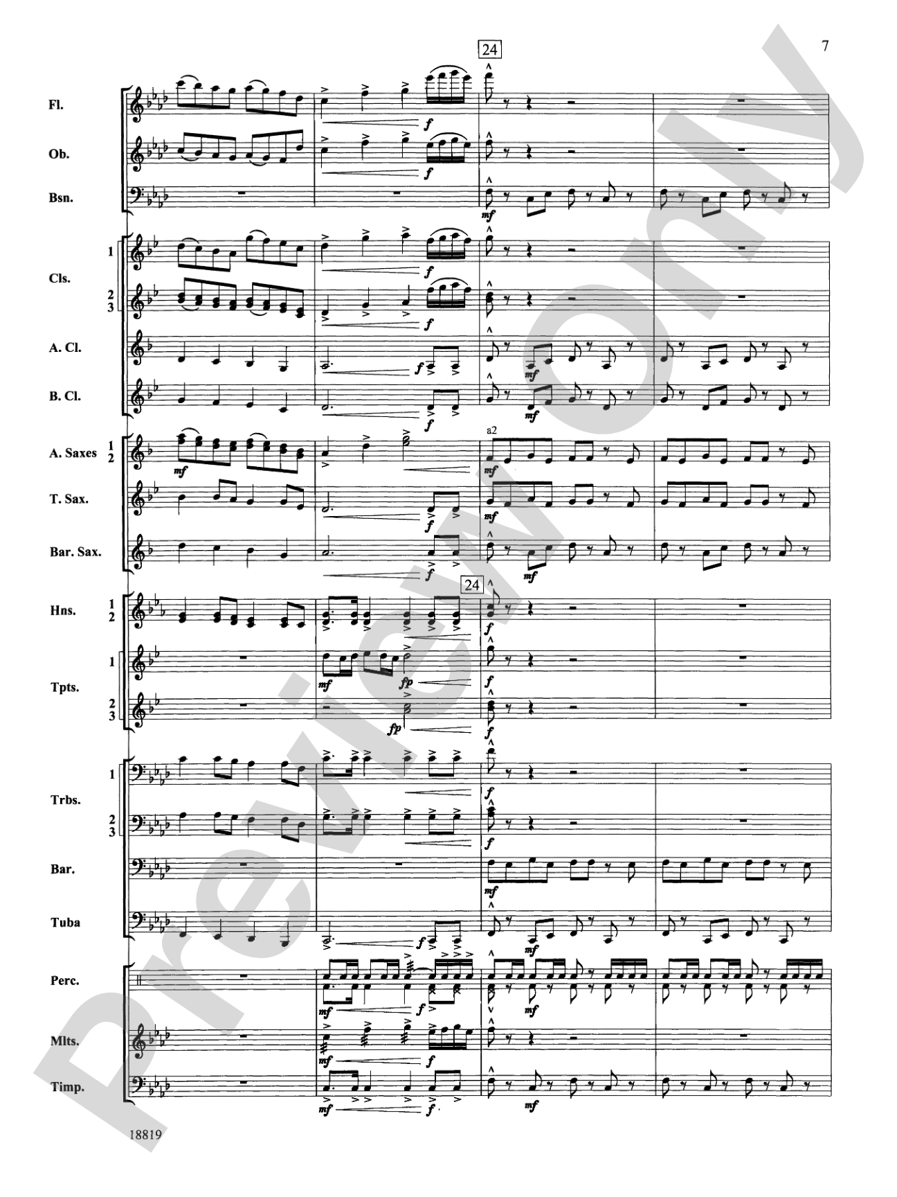 Grays Harbor March: Concert Band Conductor Score & Parts