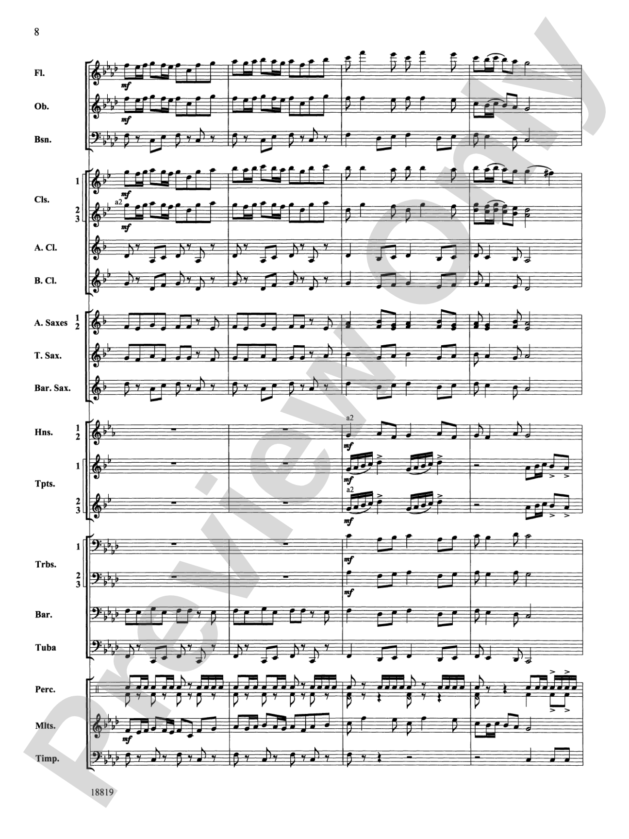 Grays Harbor March: Concert Band Conductor Score & Parts