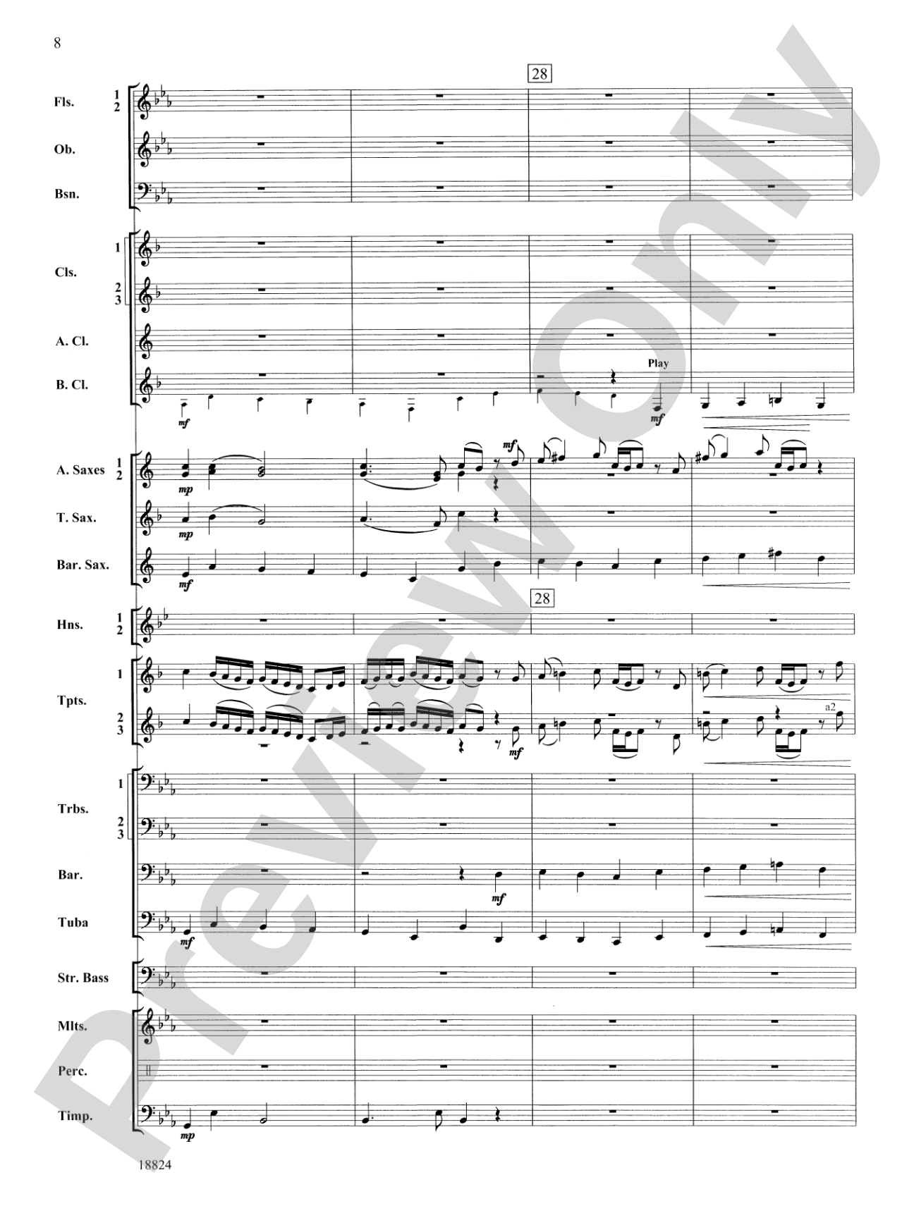 Sleepers Wake: Concert Band Conductor Score & Parts