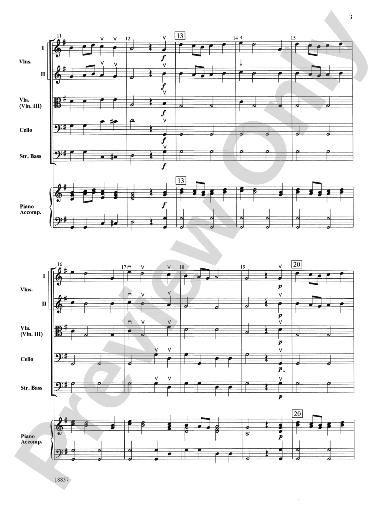 Spring from the Four Seasons: String Orchestra Conductor Score & Parts