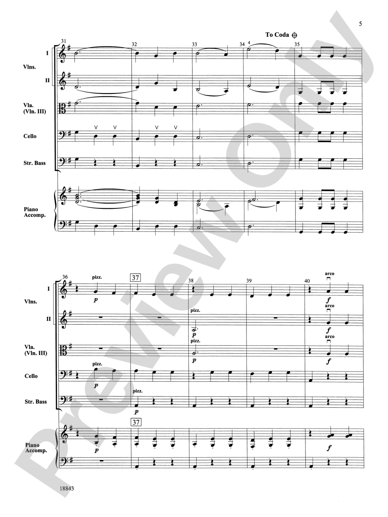 The Blue Danube Waltz: String Orchestra Conductor Score & Parts