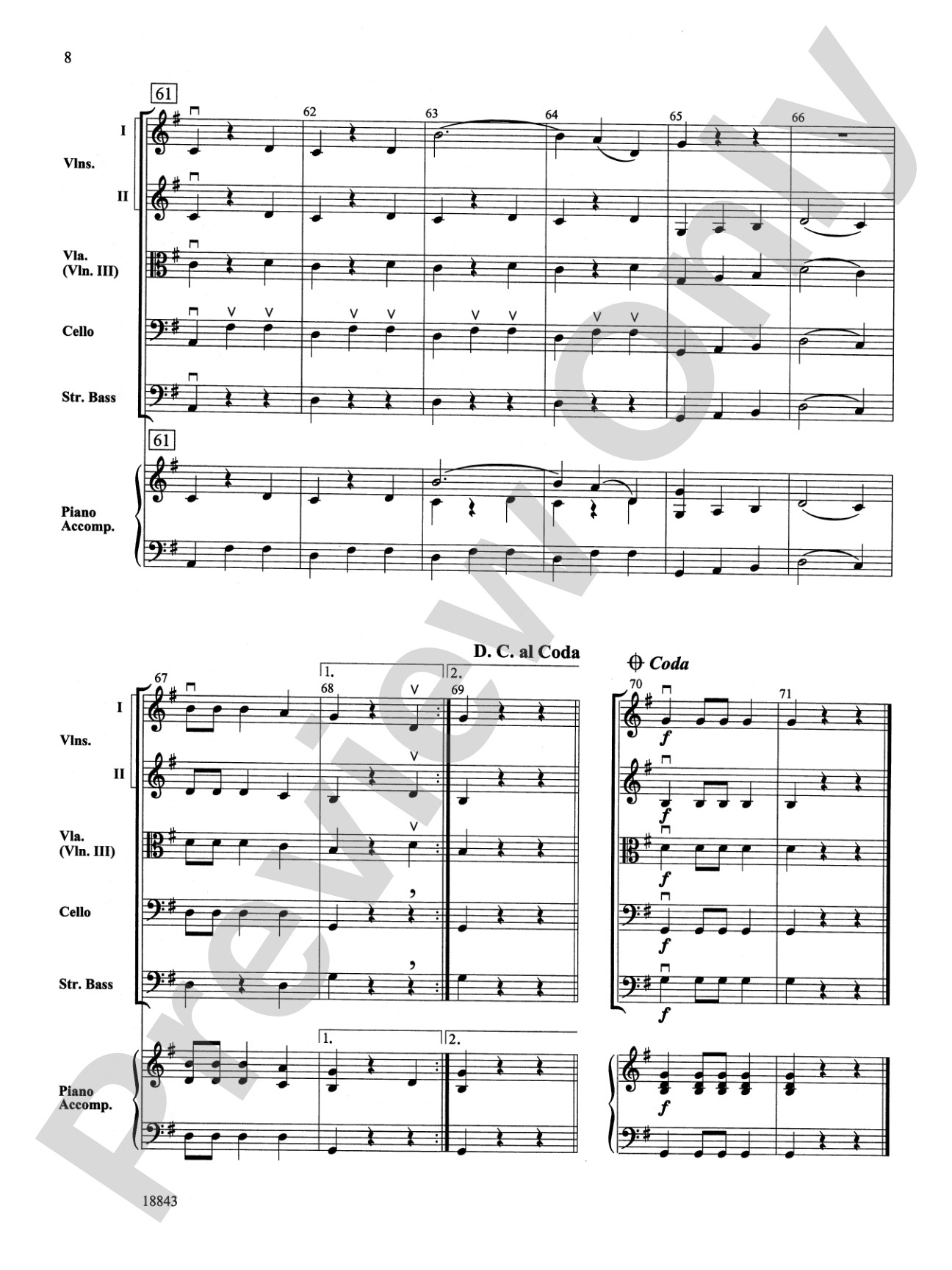 The Blue Danube Waltz: String Orchestra Conductor Score & Parts