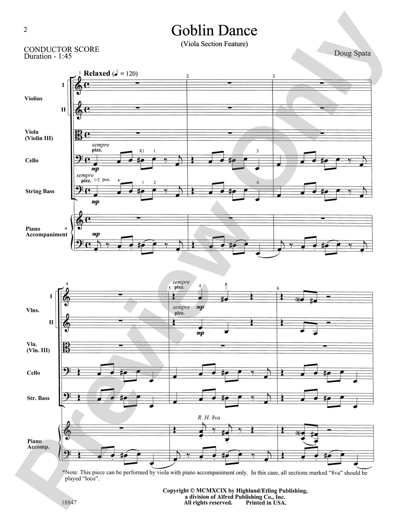 Goblin Dance: String Orchestra Conductor Score & Parts